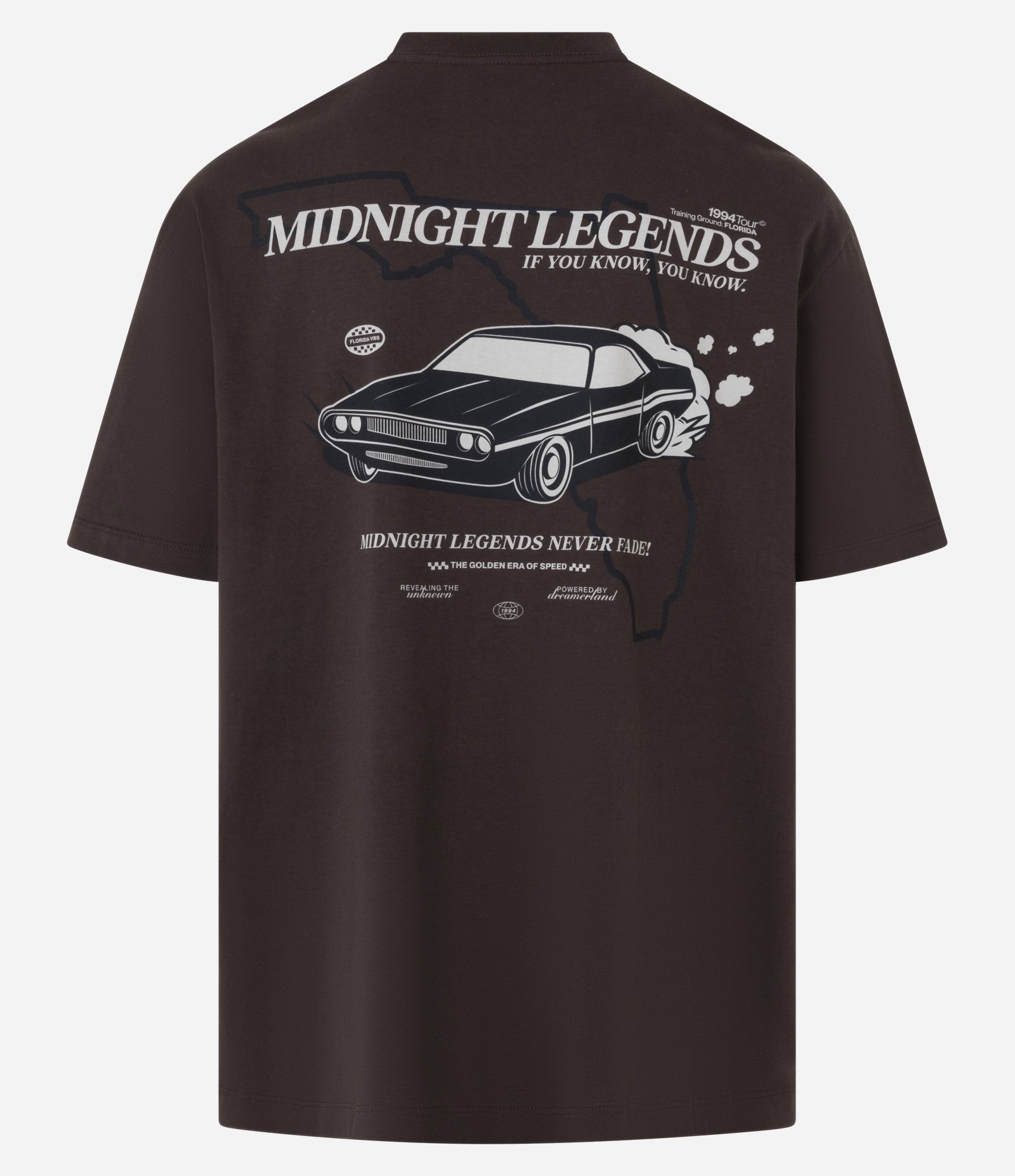 Camiseta Relaxed em Algodão com Estampa de Carro e Lettering Mindnight Legends Marrom 6