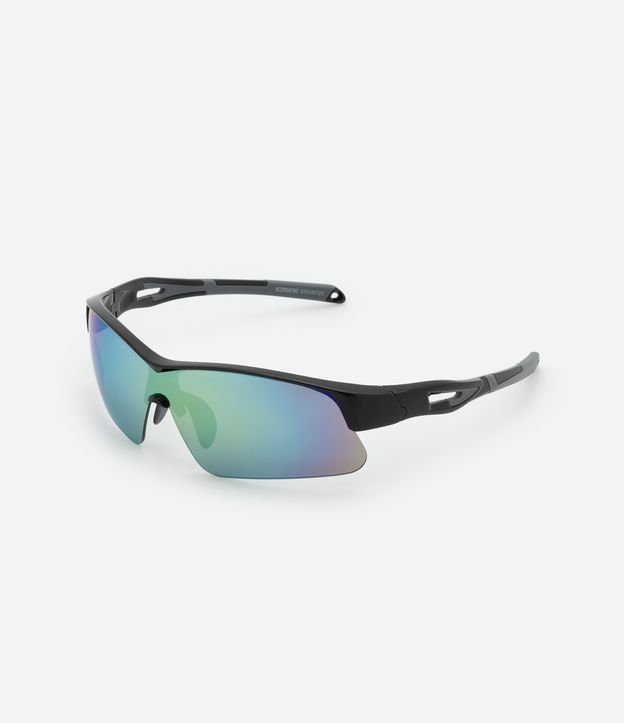 Óculos de Sol Esportivo Curvado com Lente Espelhada