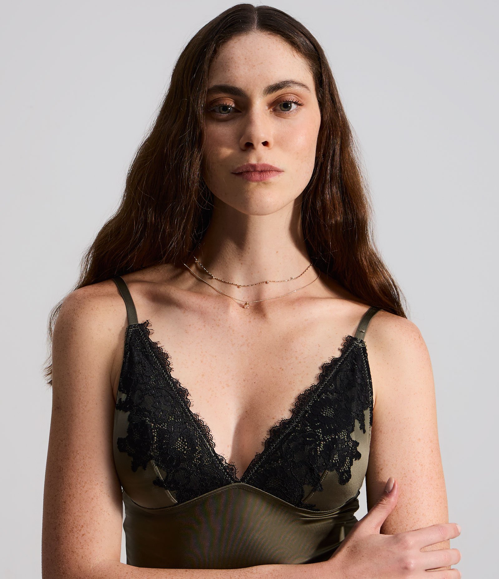 Sutiã Top com Bojo Removível e Renda Verde 3