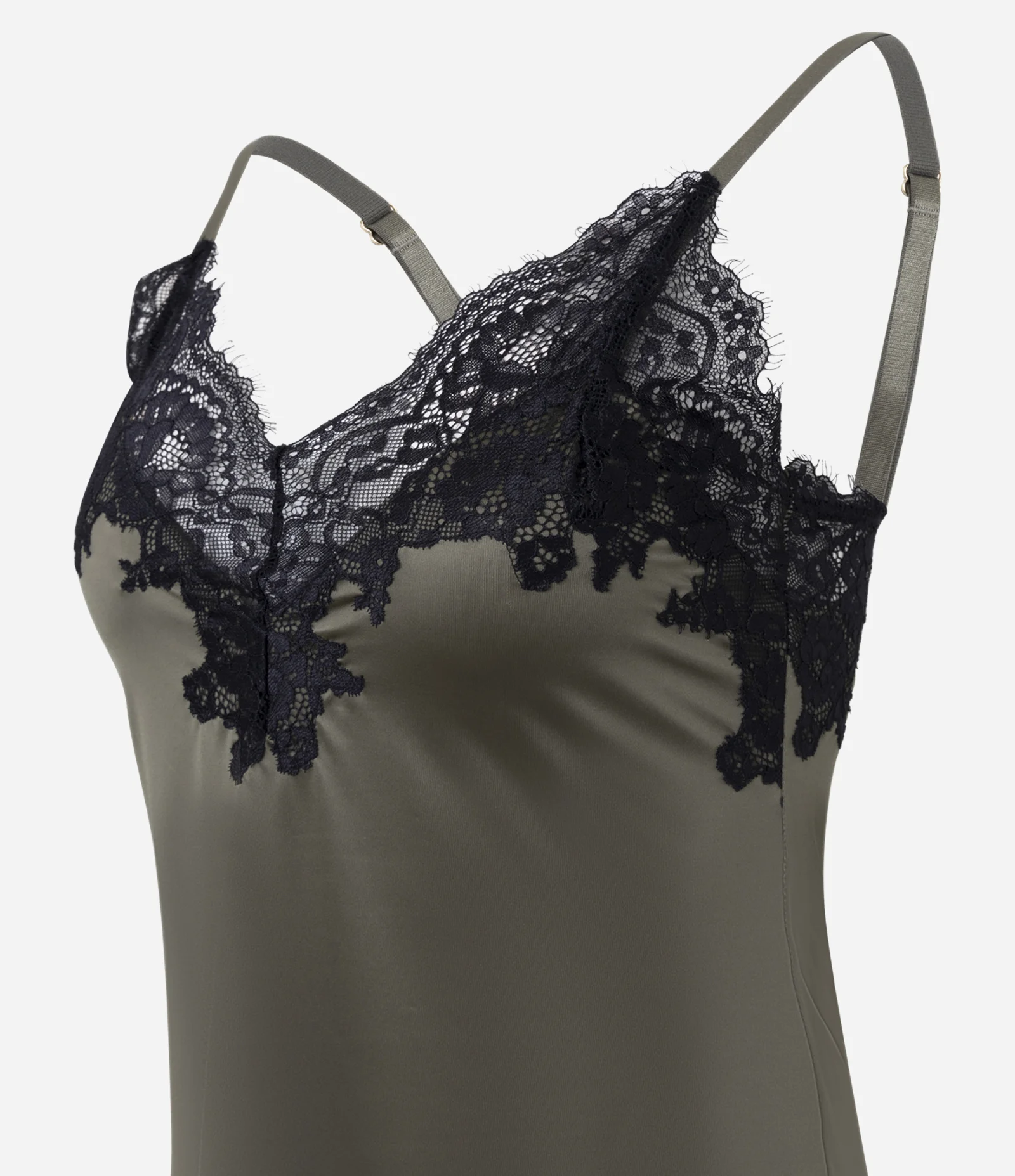 Camisola em Microfibra com Detalhes Rendados Verde 7