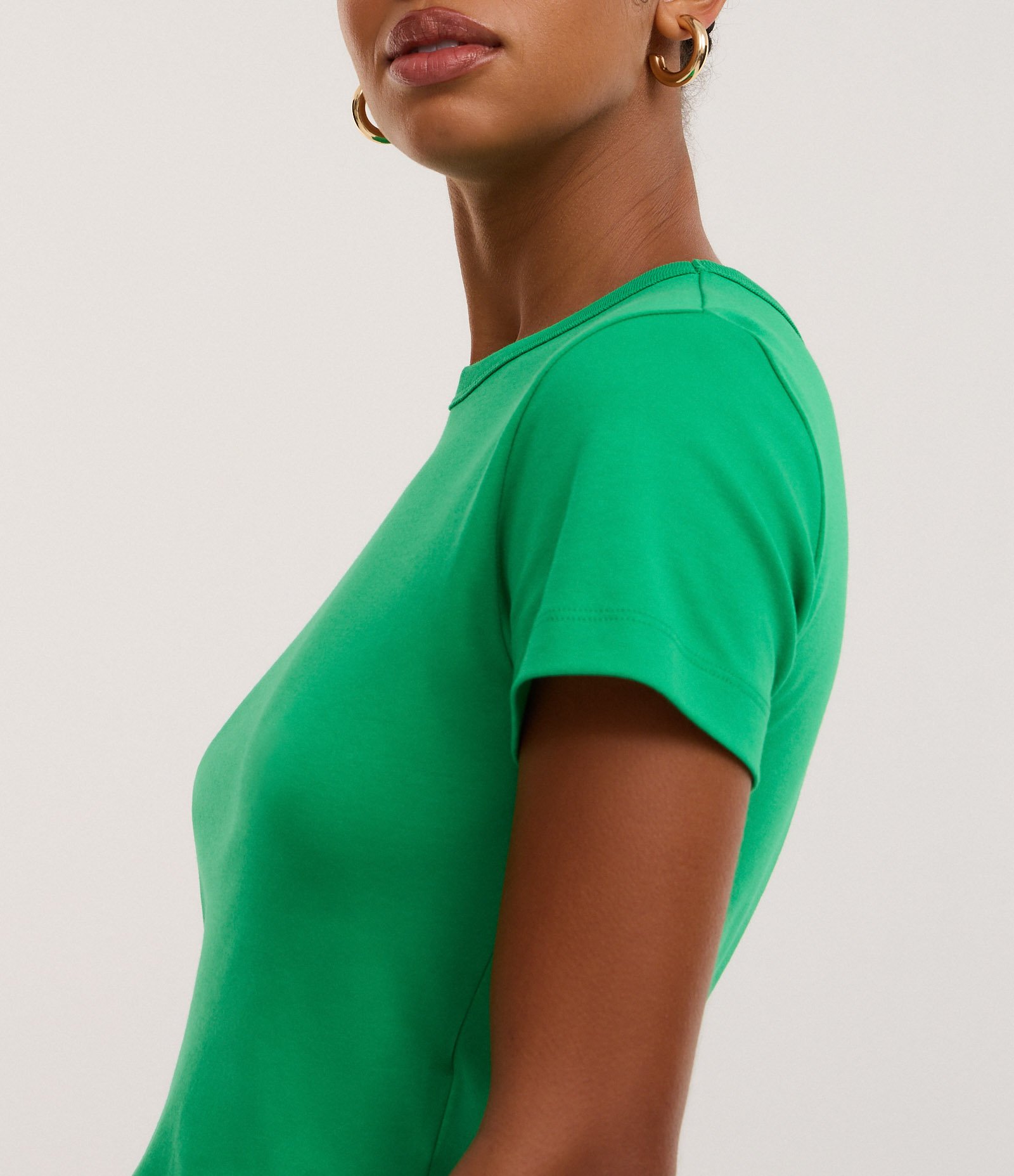 Blusa Cropped em Algodão Peruano Interlock Verde 3