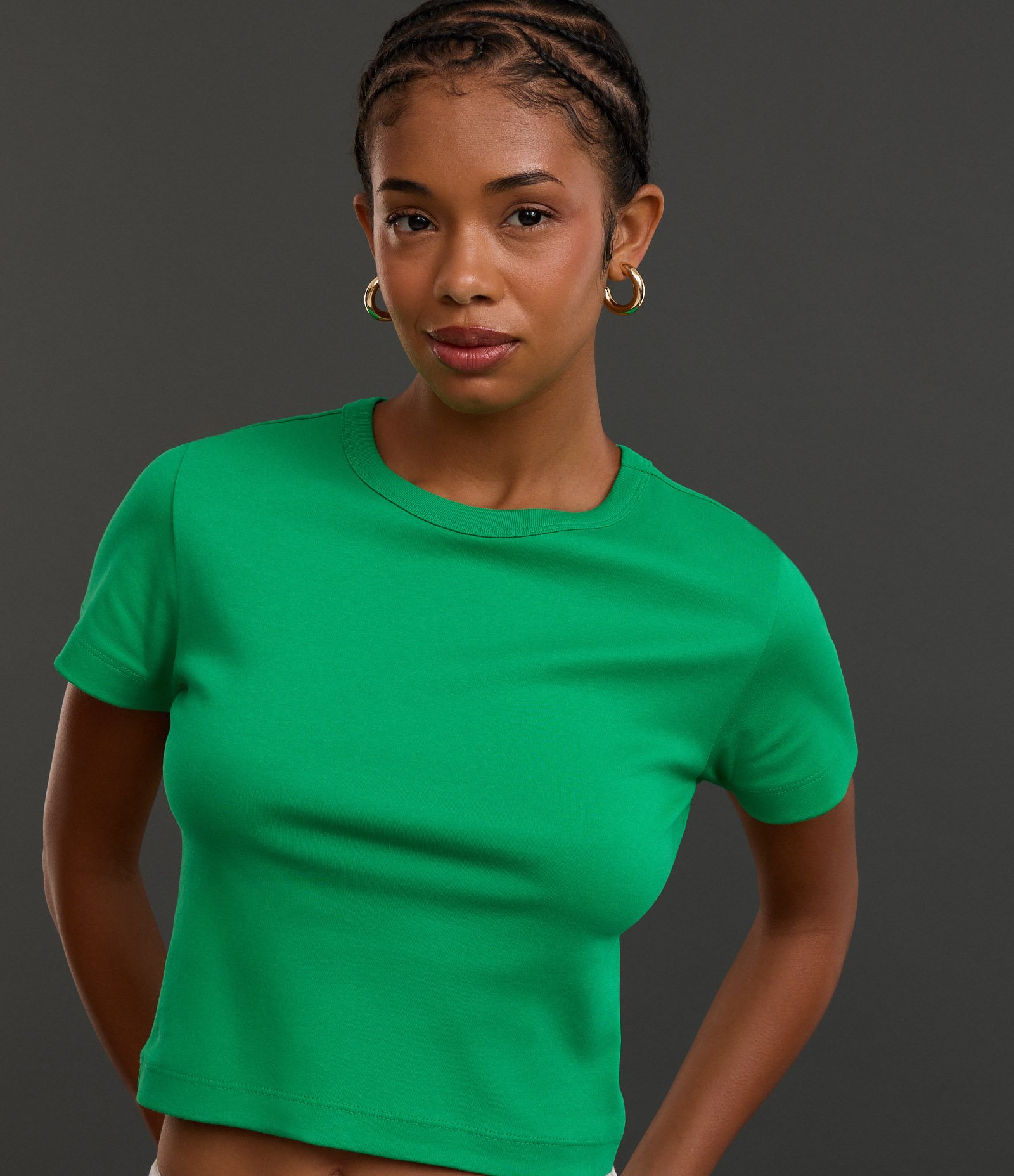 Blusa Cropped em Algodão Peruano Interlock Verde 4