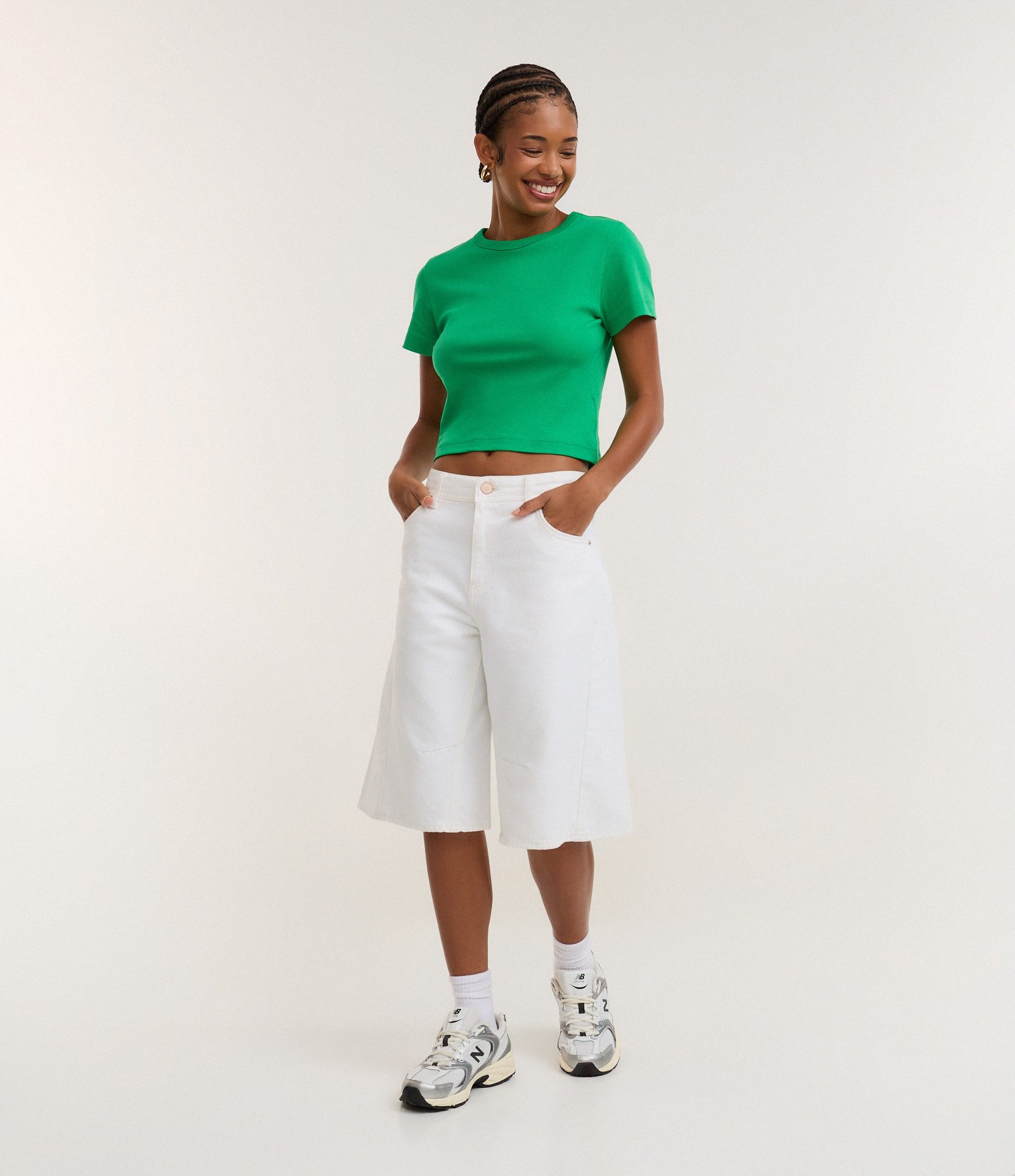 Blusa Cropped em Algodão Peruano Interlock Verde 5