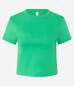 Blusa Cropped em Algodão Interlock