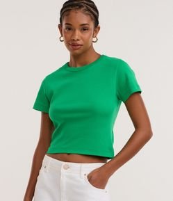 Blusa Cropped em Algodão Interlock