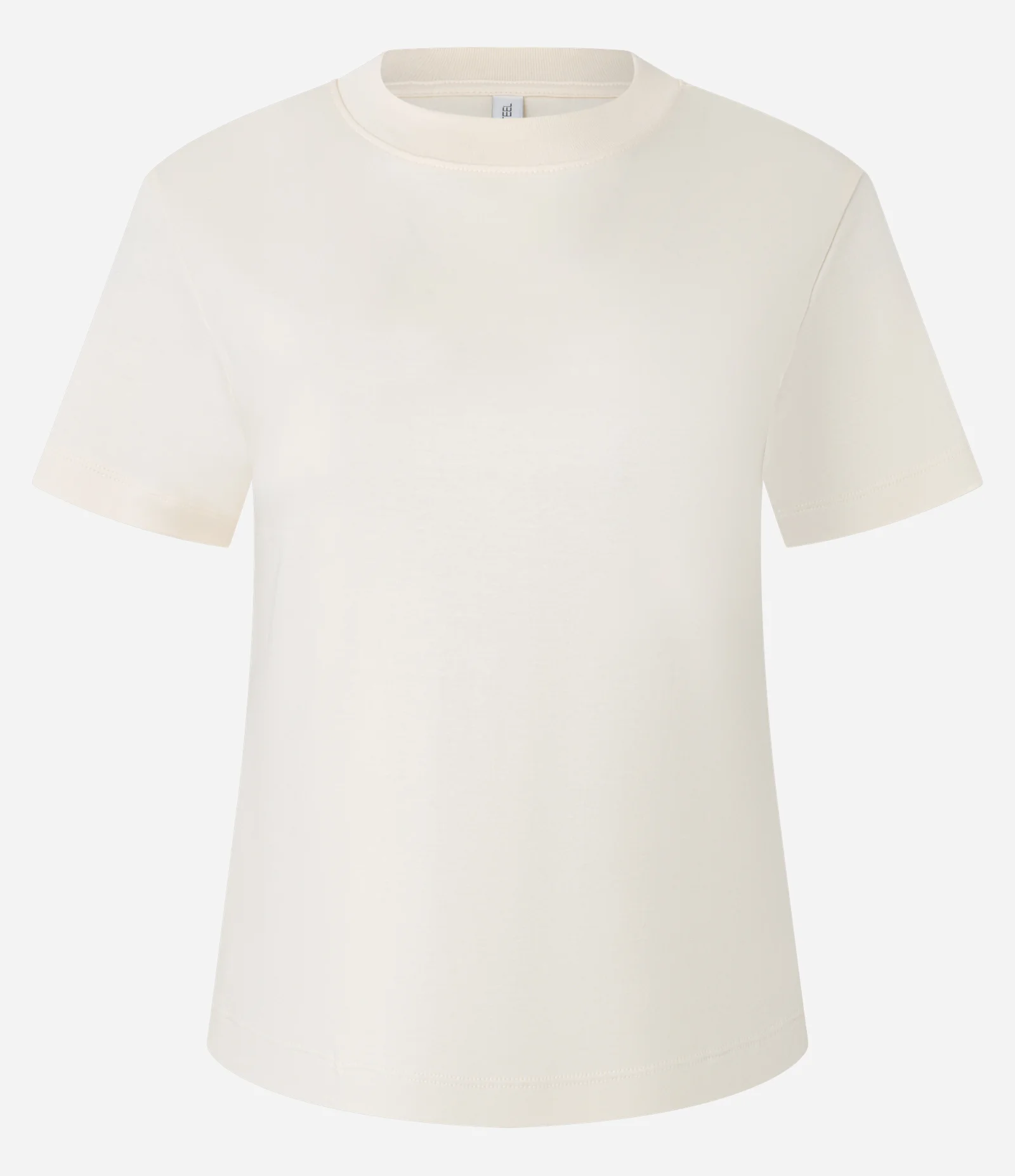 Blusa Básica em Algodão Interlock com Gola Redonda Bege 5