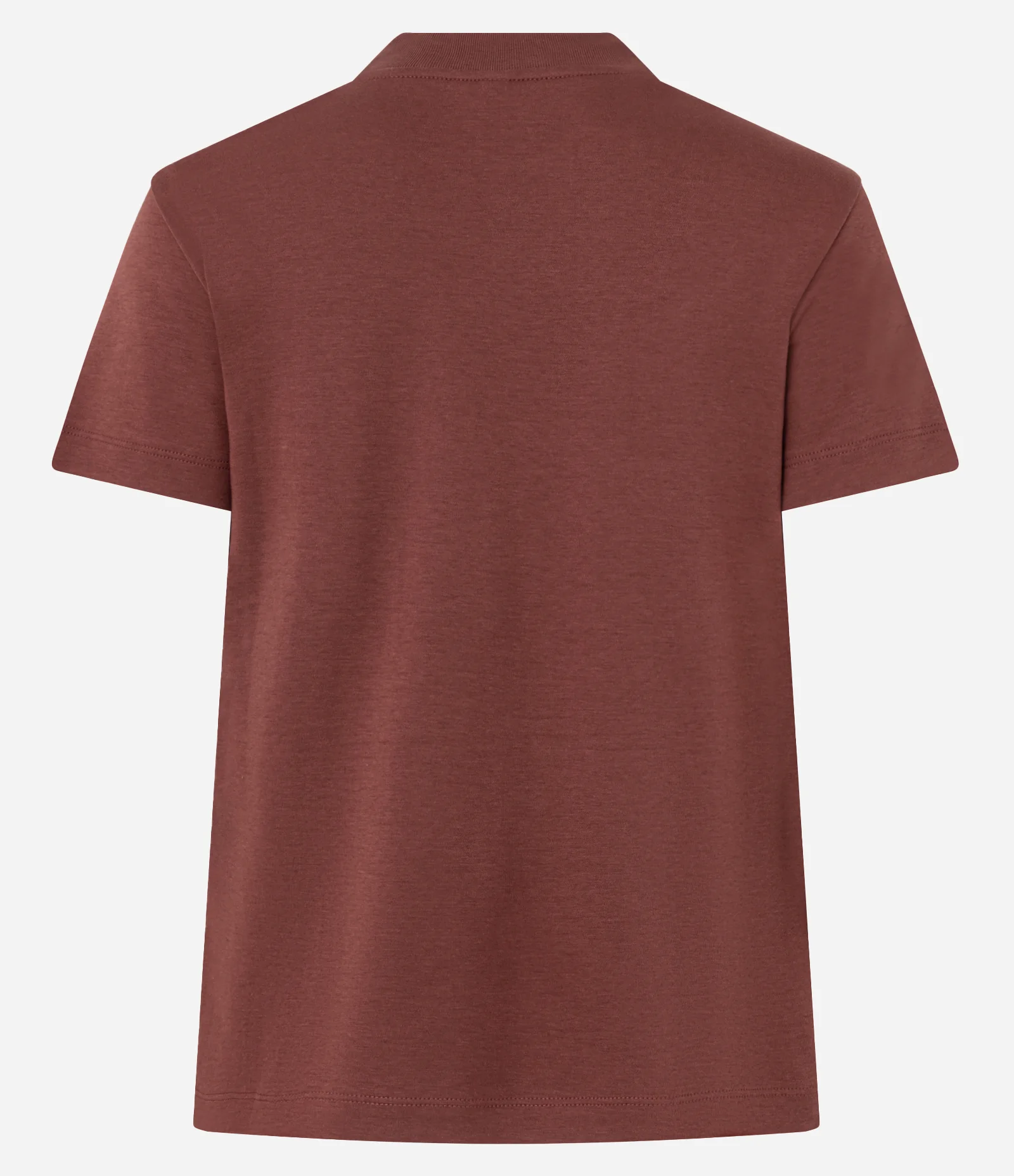 Blusa Básica em Algodão Interlock com Gola Redonda Marrom 5