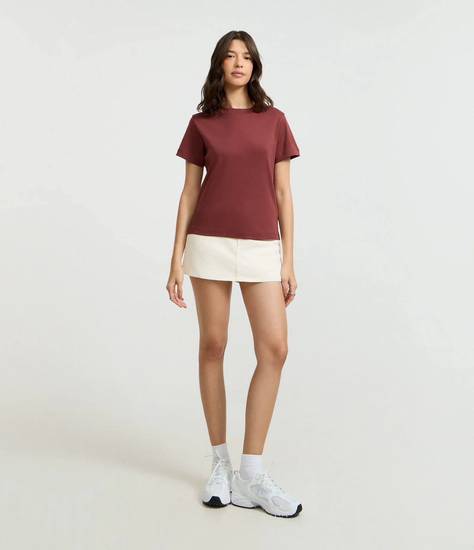 Blusa Básica em Algodão Interlock com Gola Redonda Marrom 2