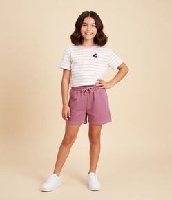 Bermuda Infantil em Cotton Lavada - Tam 5 a 14 Anos