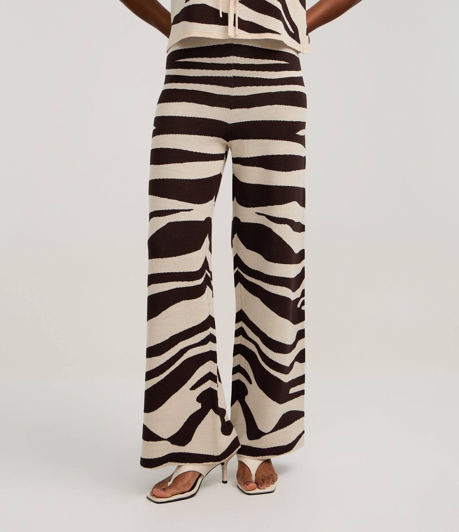 Calça Reta em Tricô com Estampa Zebra Multicores 2