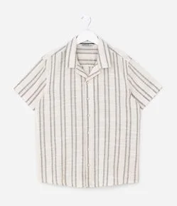 Camisa Infantil Com Listra Texturizada - Tam 5 A 14 Anos