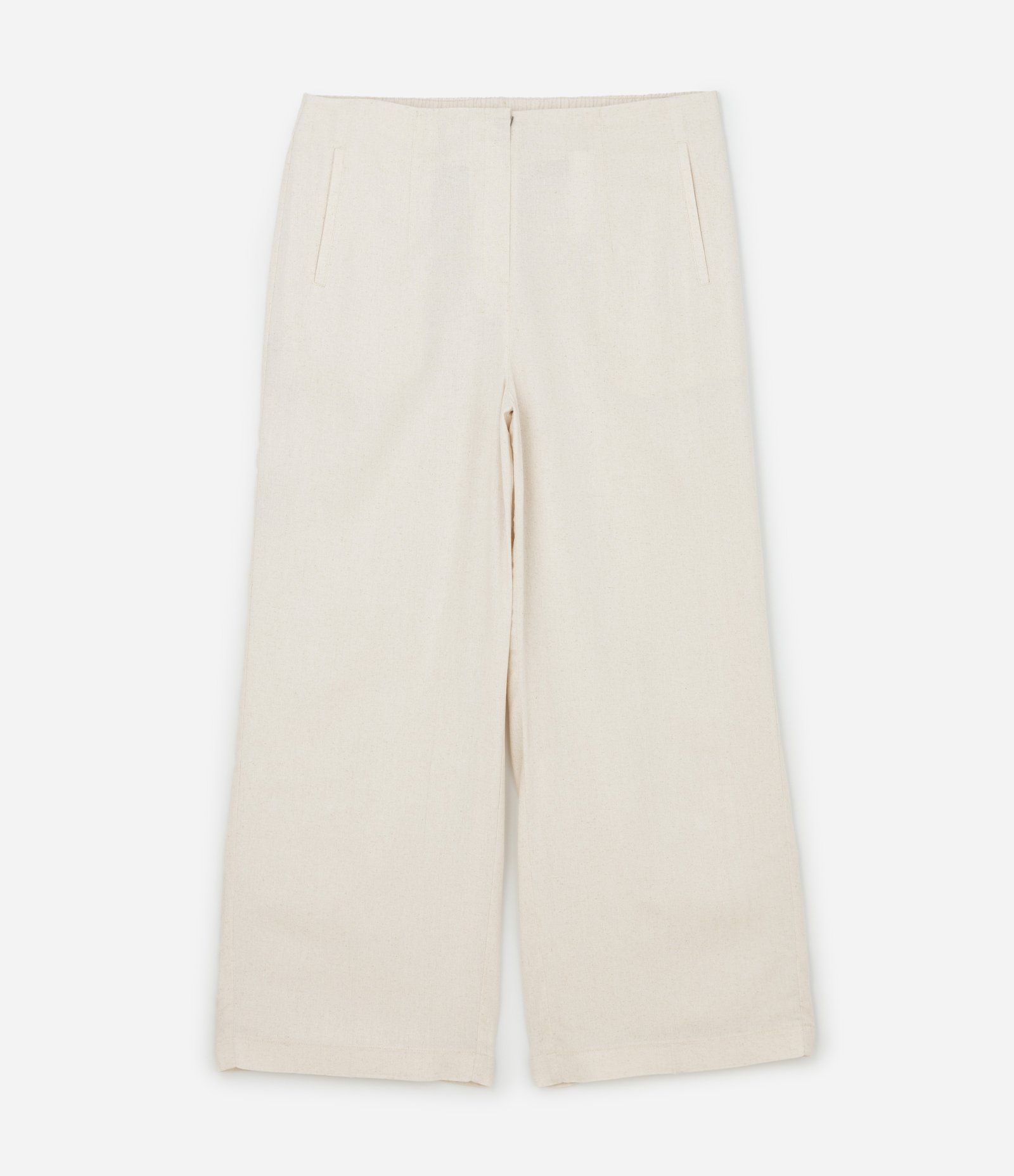 Calça Wide Leg Alfaiataria em Viscolinho Curve & Plus Size Off White 5