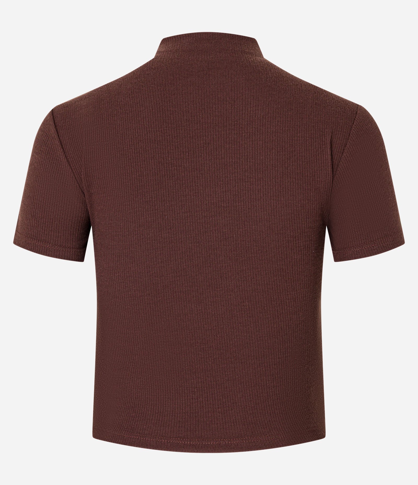 Blusa Básica Texturizada em Viscose com Golinha Alta Marrom 8