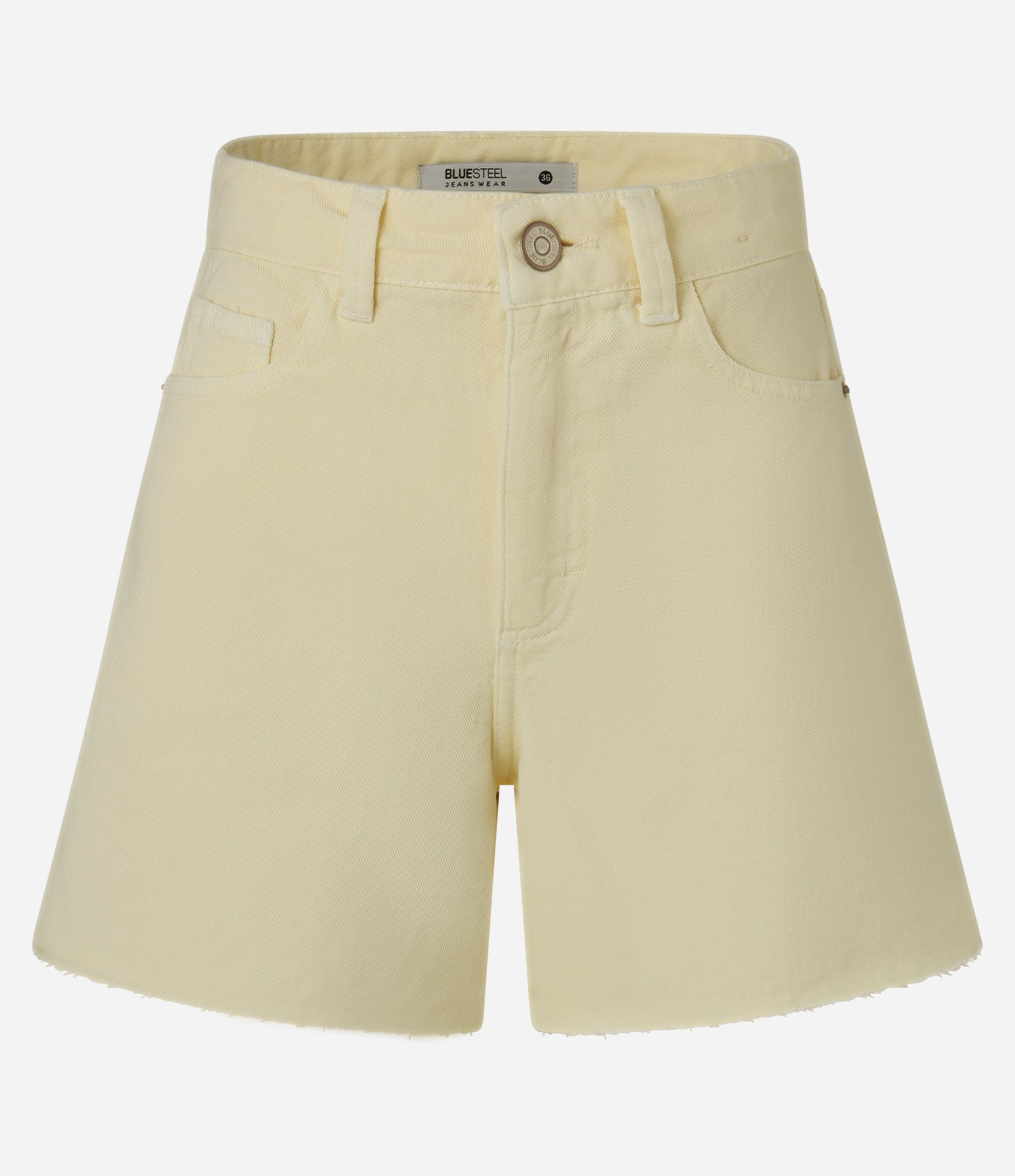 Short Mom em Sarja com Bolsos Amarelo 5