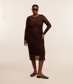 Vestido Midi em Tule Curve & Plus Size