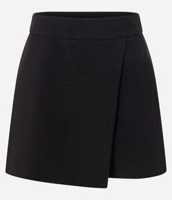 Short Saia Alfaiatado Cintura Alta com Transpasse Envelope