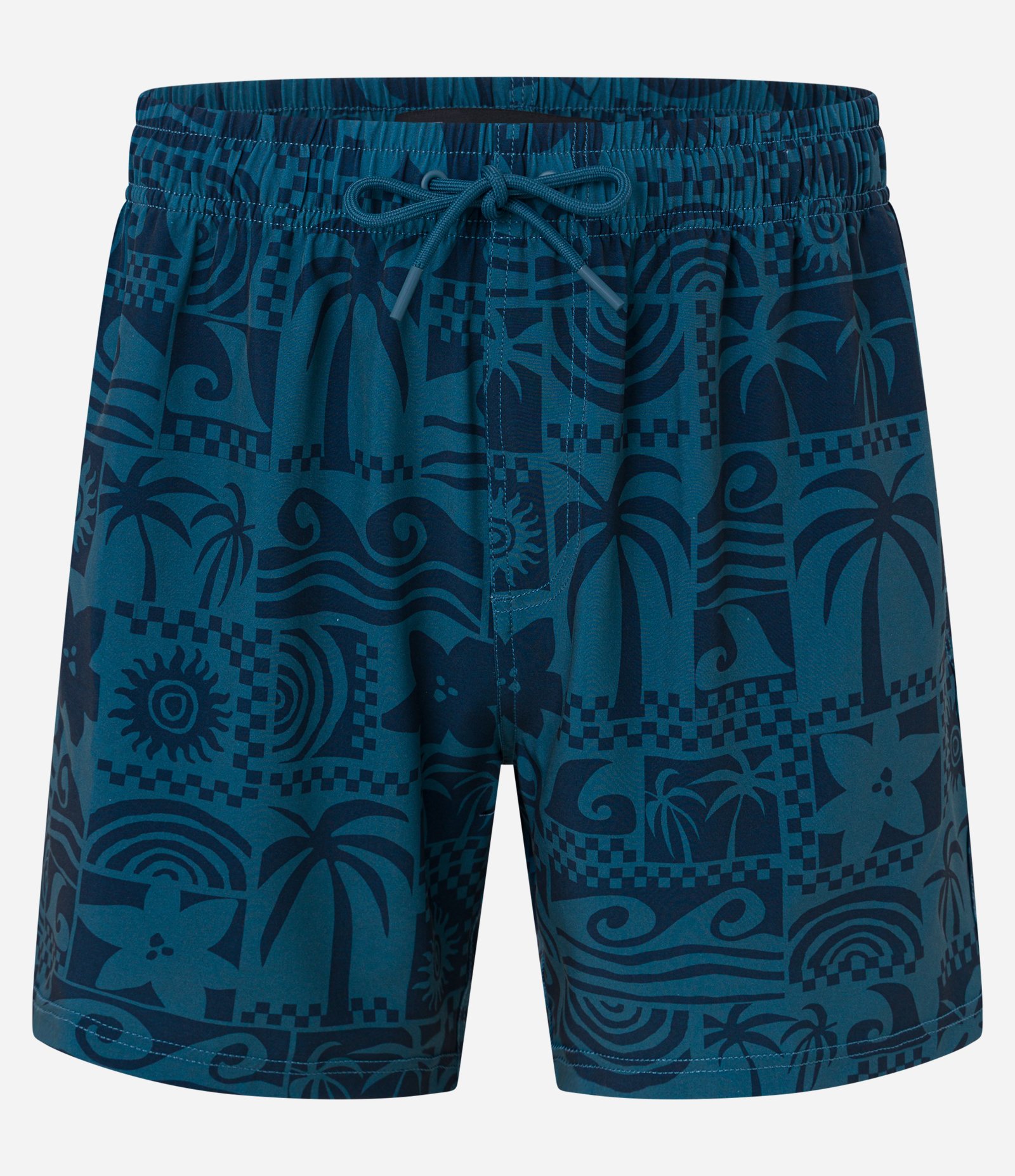 Bermuda de Banho com Estampa Tropical Azul 4