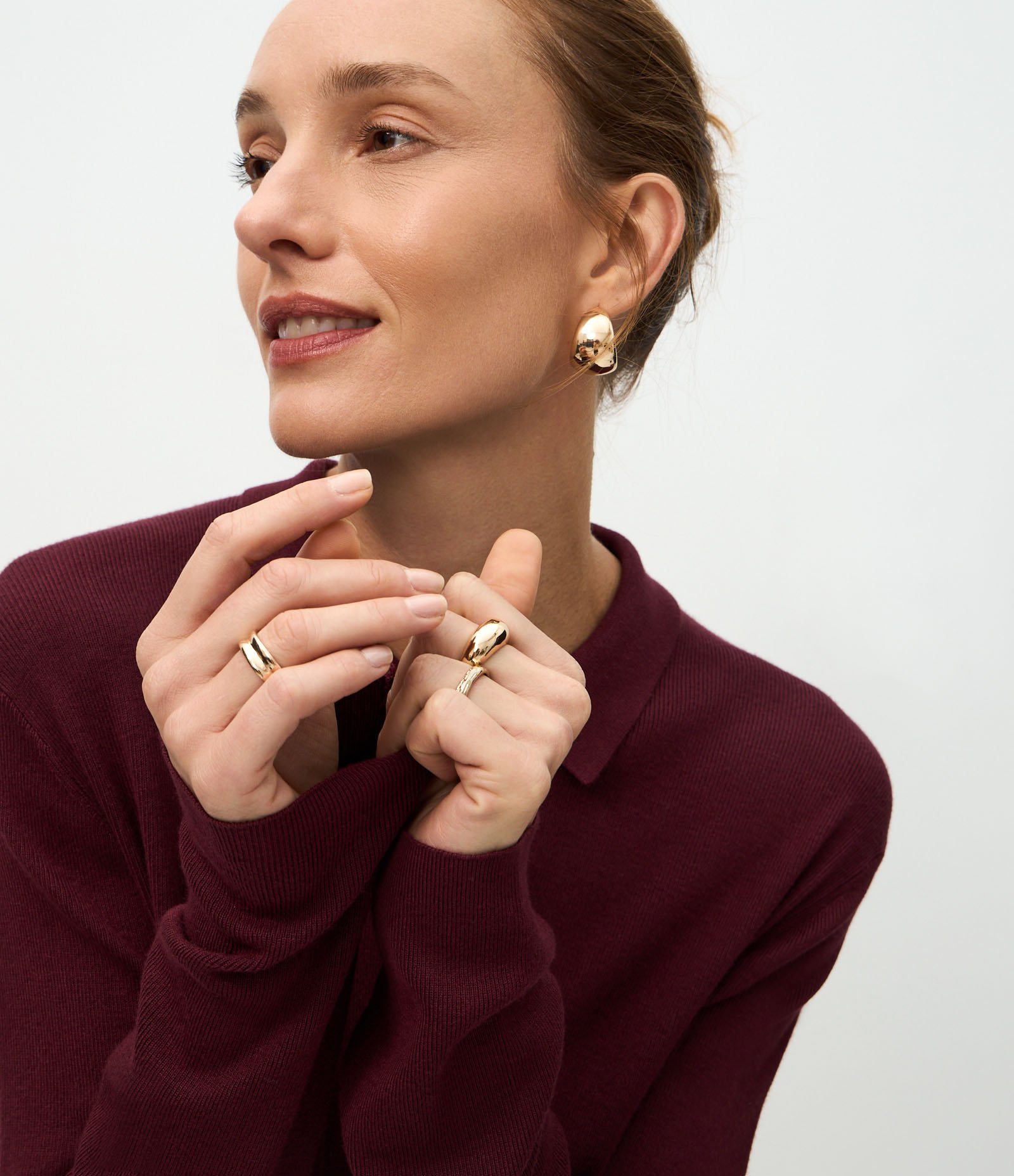 Blusa Manga Longa em Tricô com Gola Polo Vinho 3