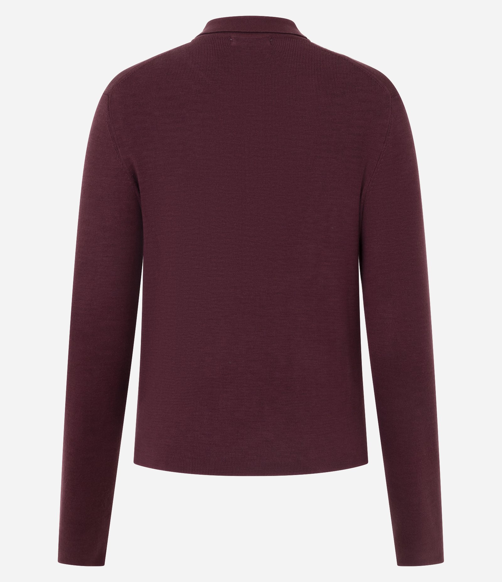 Blusa Manga Longa em Tricô com Gola Polo Vinho 7