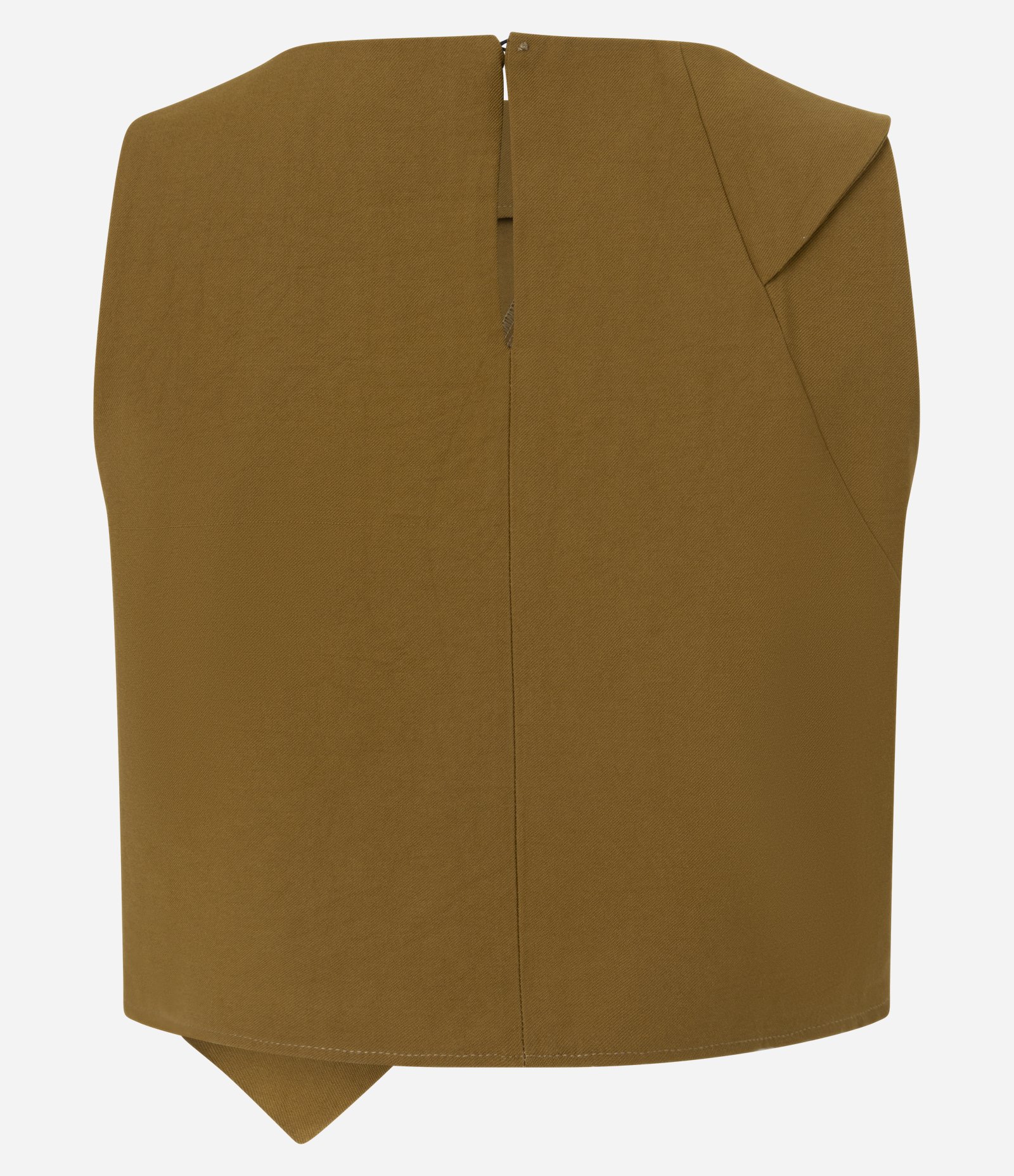 Blusa Croppd em Alfaiataria com Transpasse Frontal Bege 6