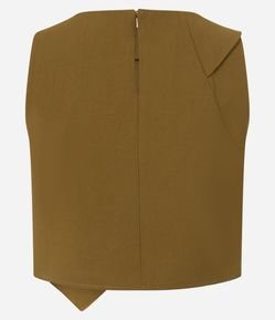 Blusa Croppd em Alfaiataria com Transpasse Frontal