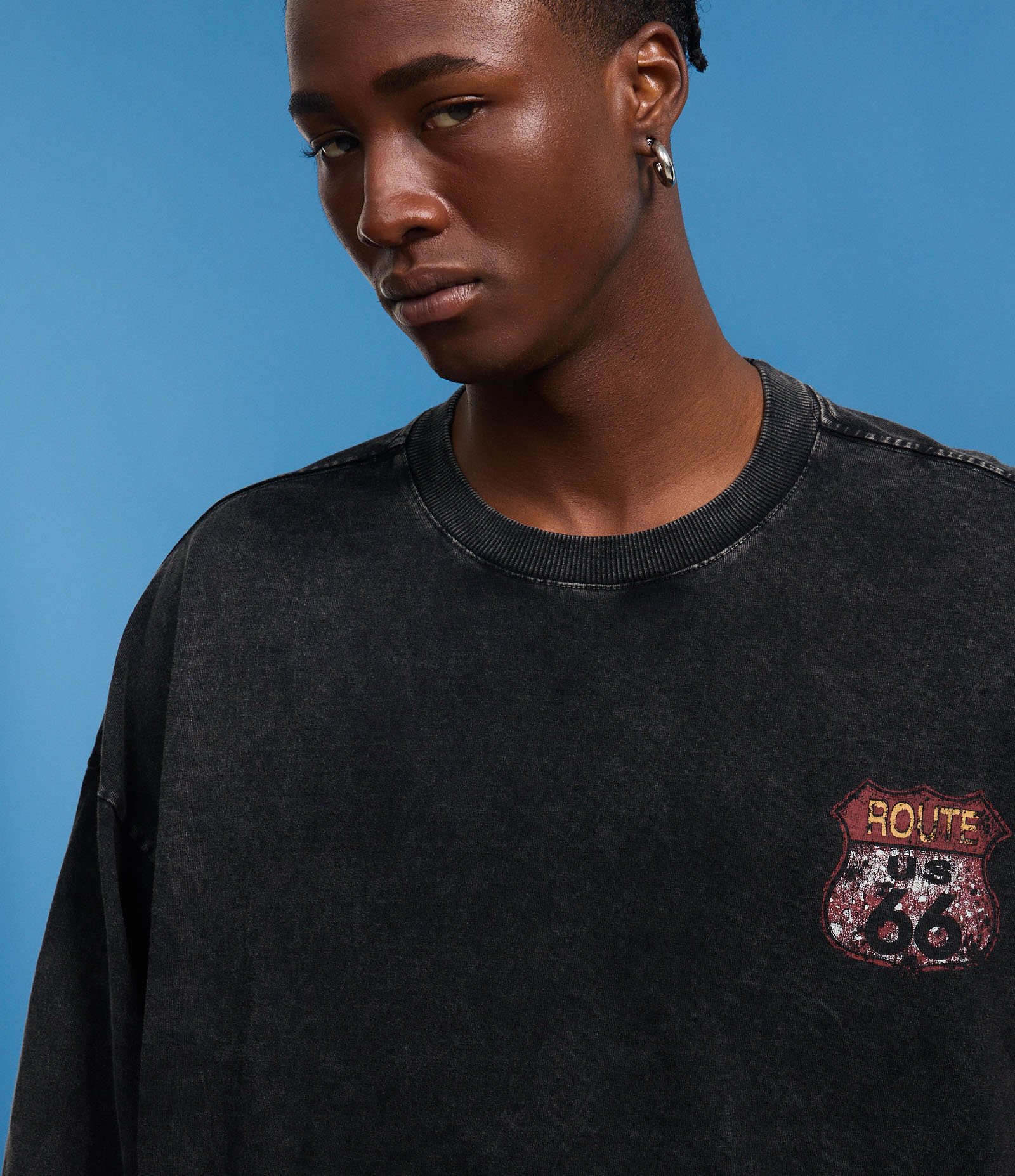 Camiseta Oversized em Algodão com Estampa de Placas Marmorizada Cinza 7