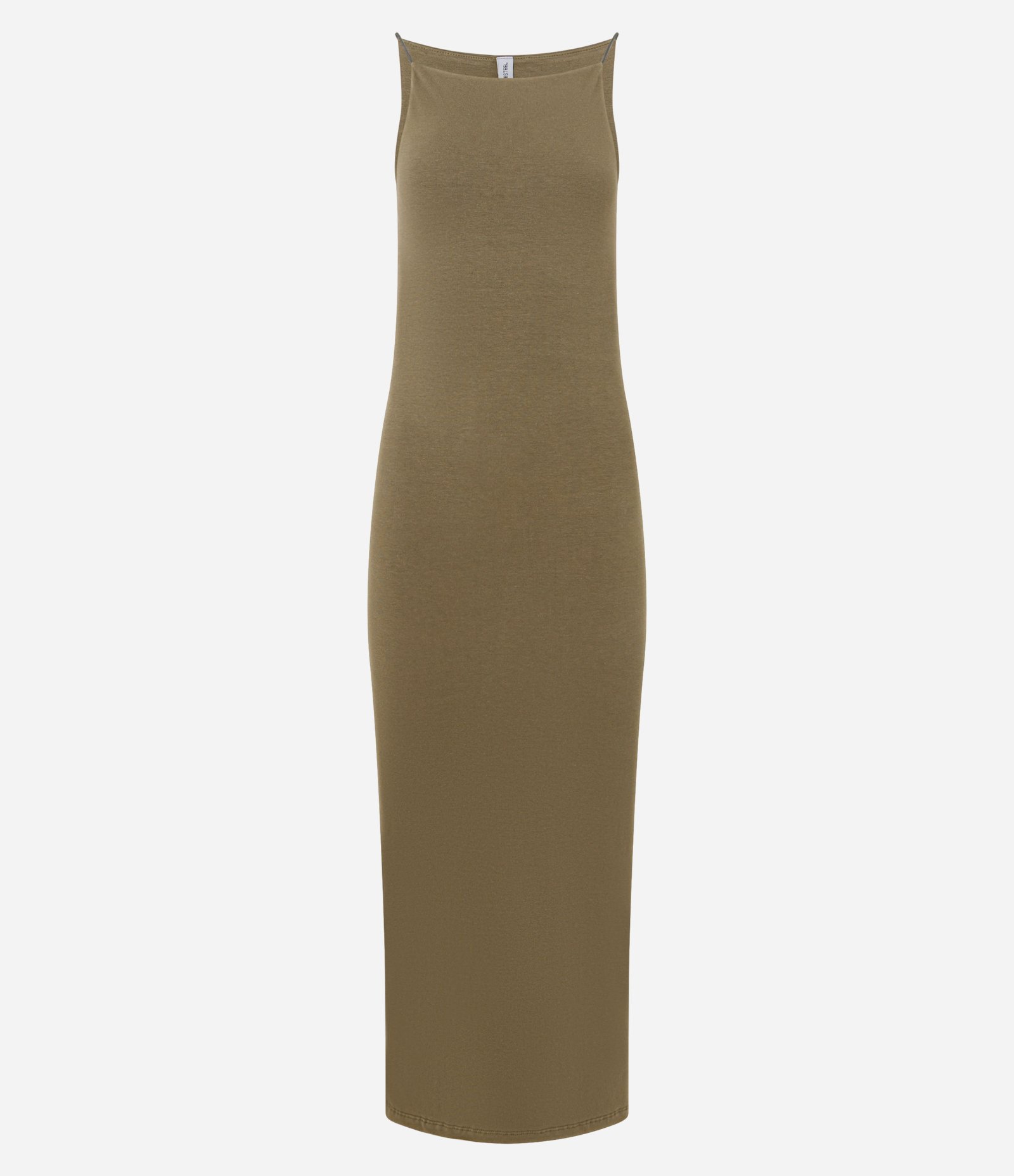 Vestido Midi com Alças Finas e Fenda Verde 6