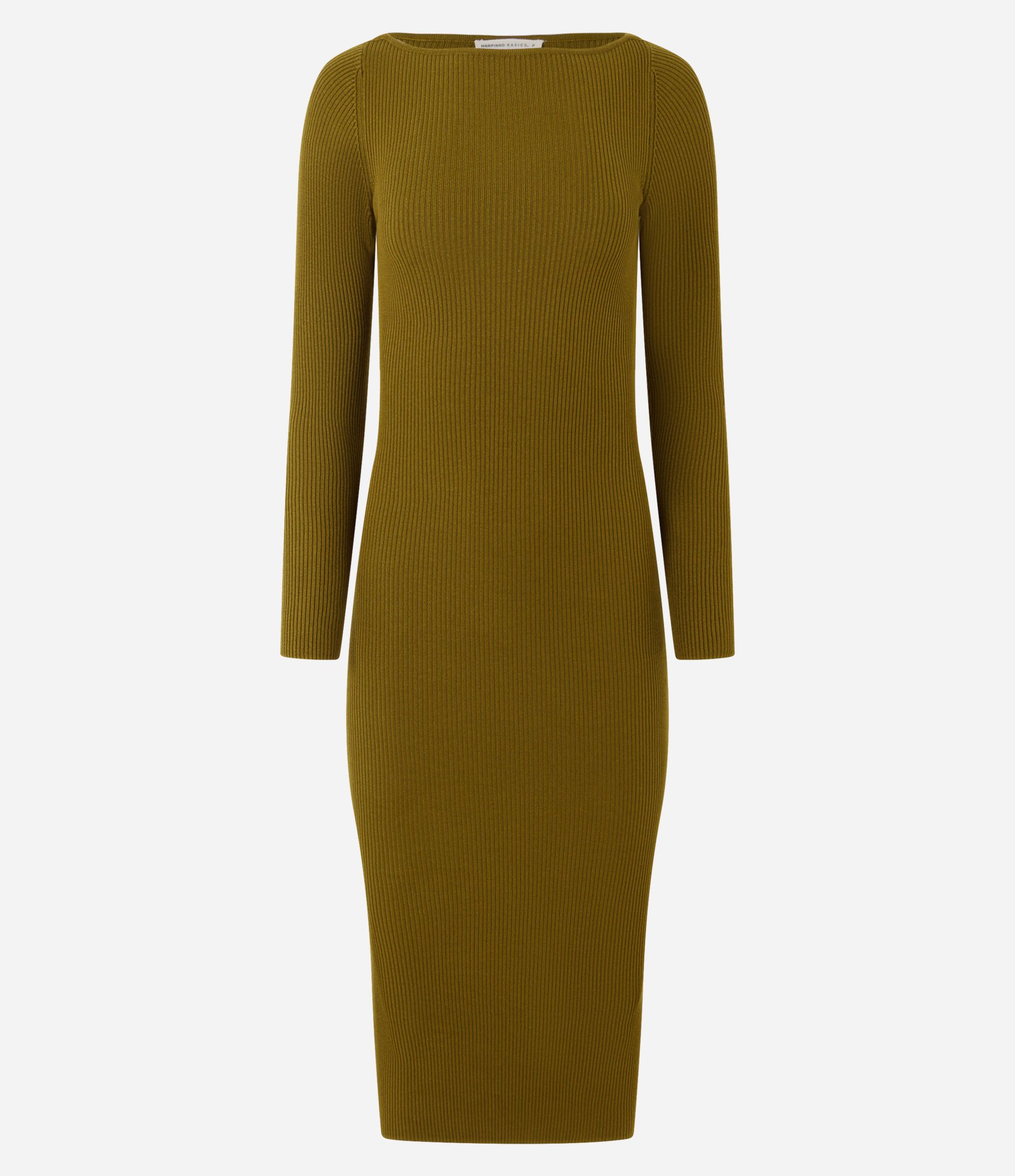 Vestido Midi Justo em Tricô com Gola Canoa Verde 1