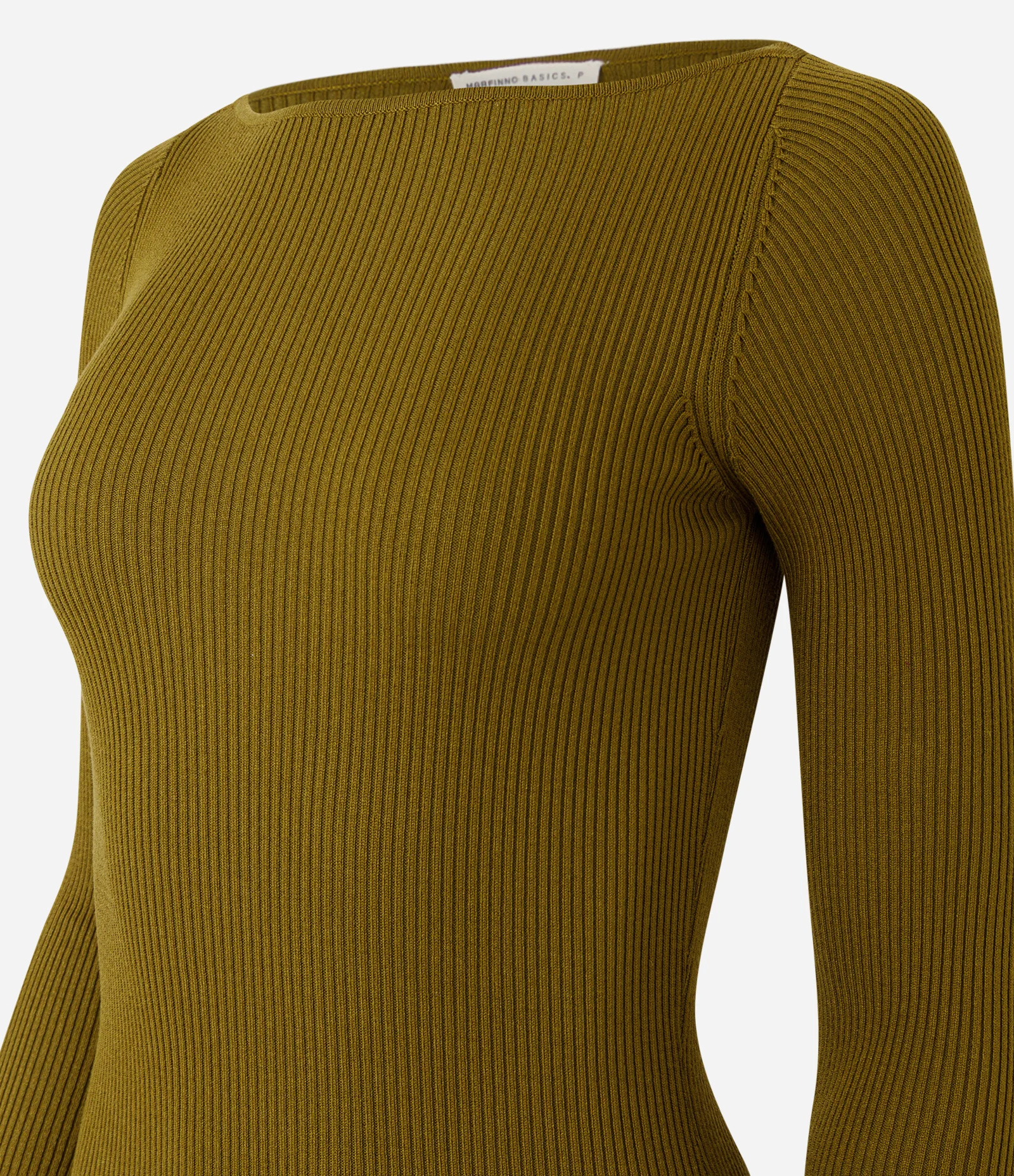 Vestido Midi Justo em Tricô com Gola Canoa Verde 2