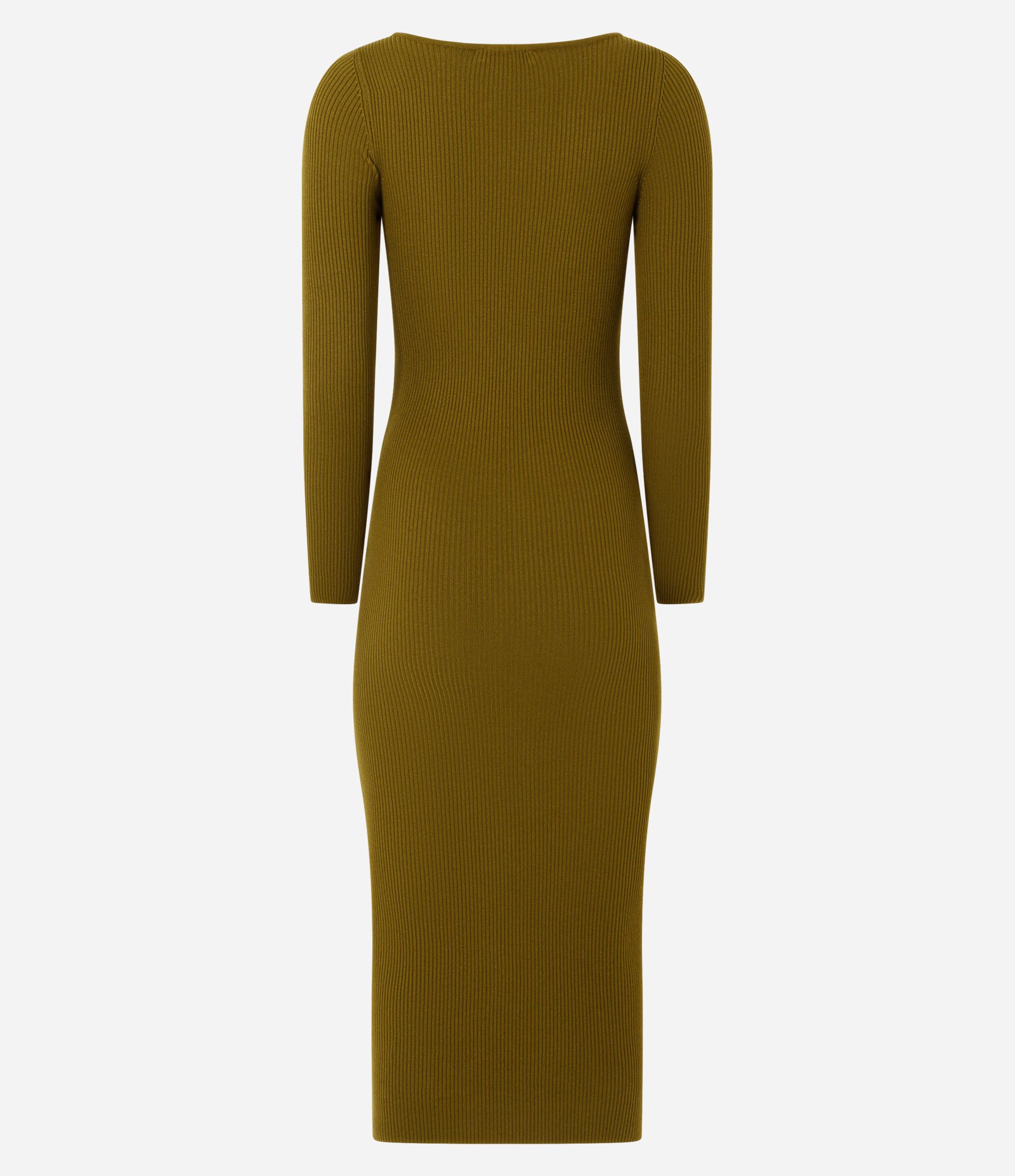 Vestido Midi Justo em Tricô com Gola Canoa Verde 3