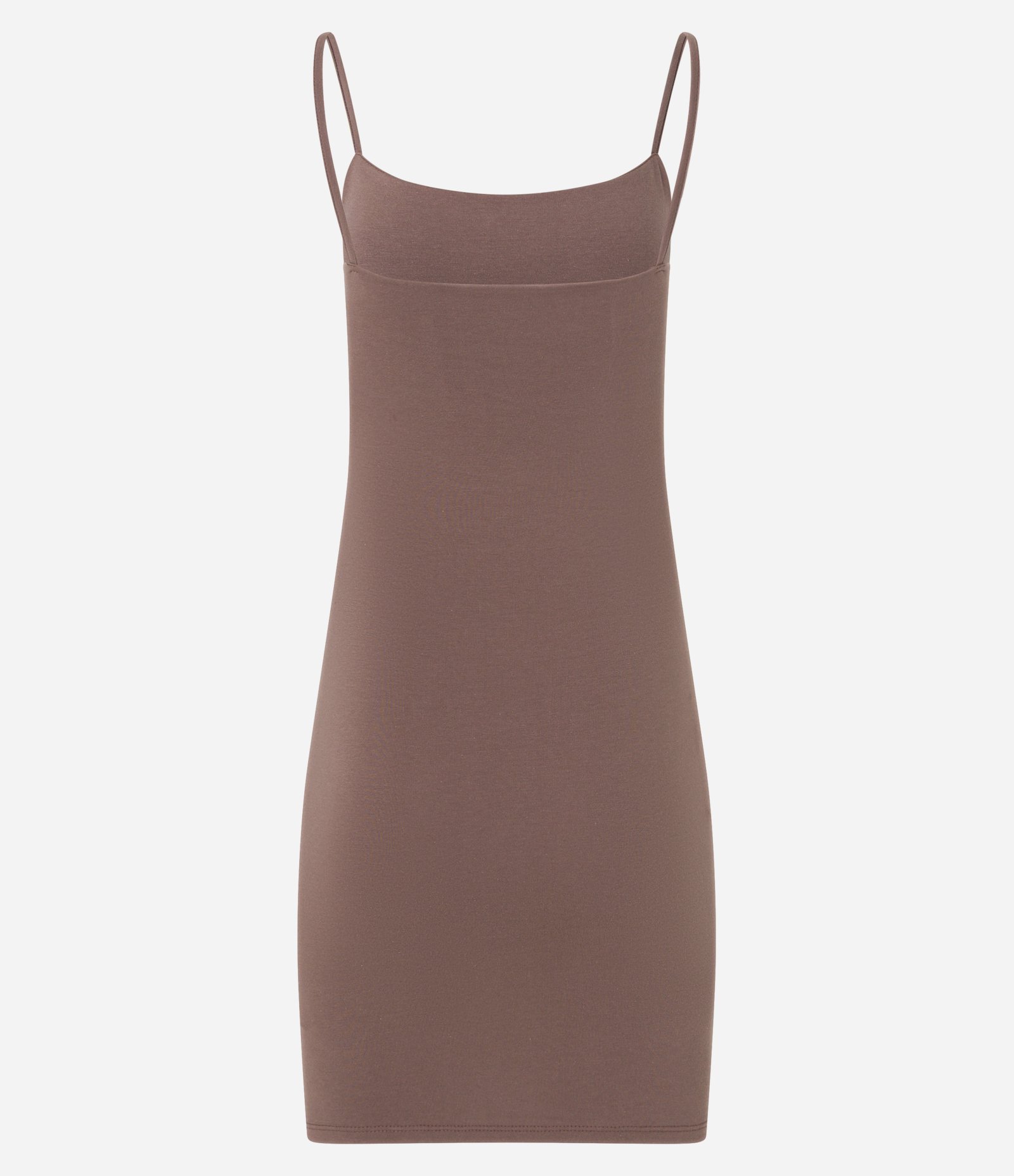 Vestido Tubinho Básico em Cotton com Alças Finas Marrom 7