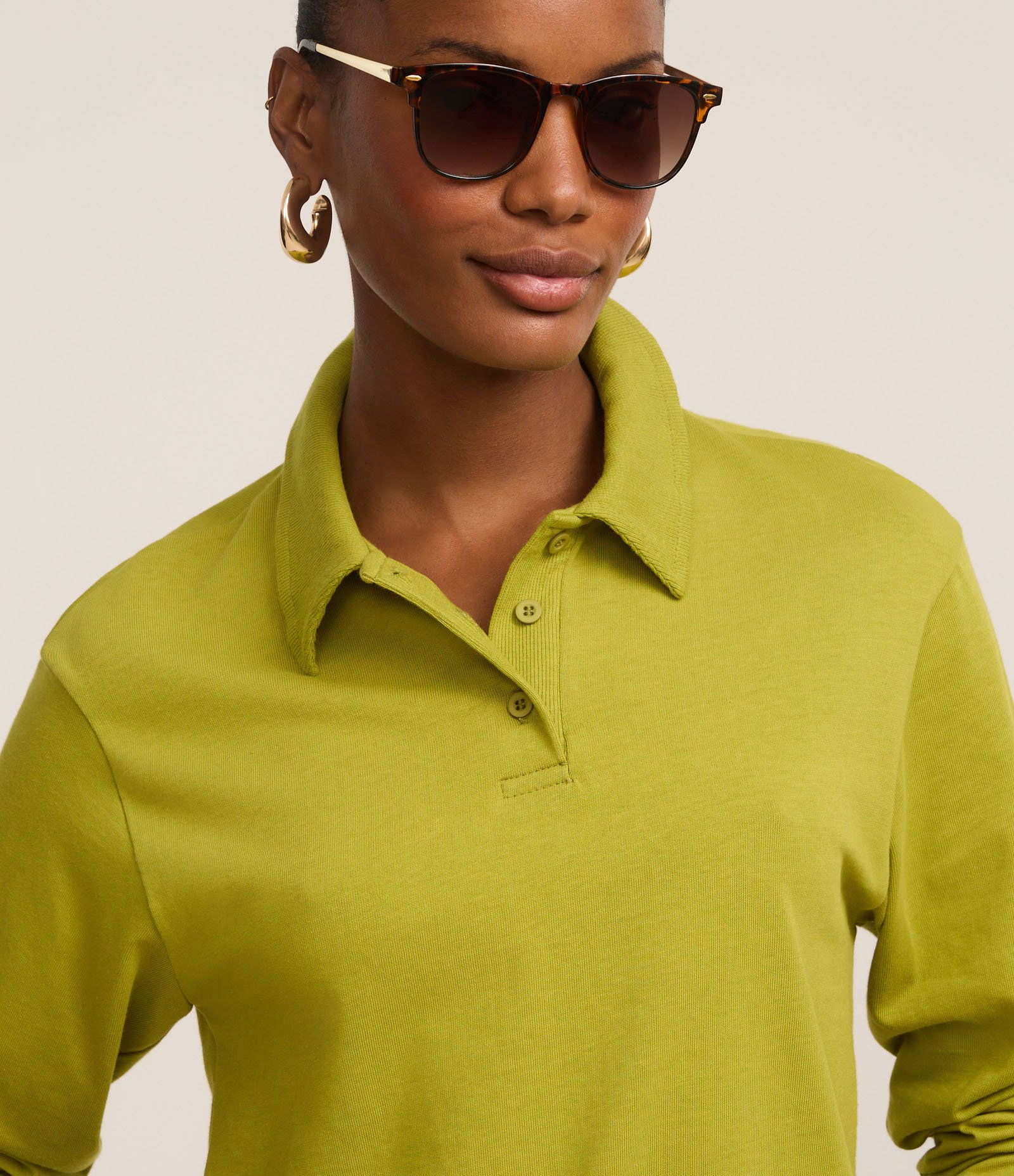 Blusa Texturizada em Algodão com Gola Polo Verde 4