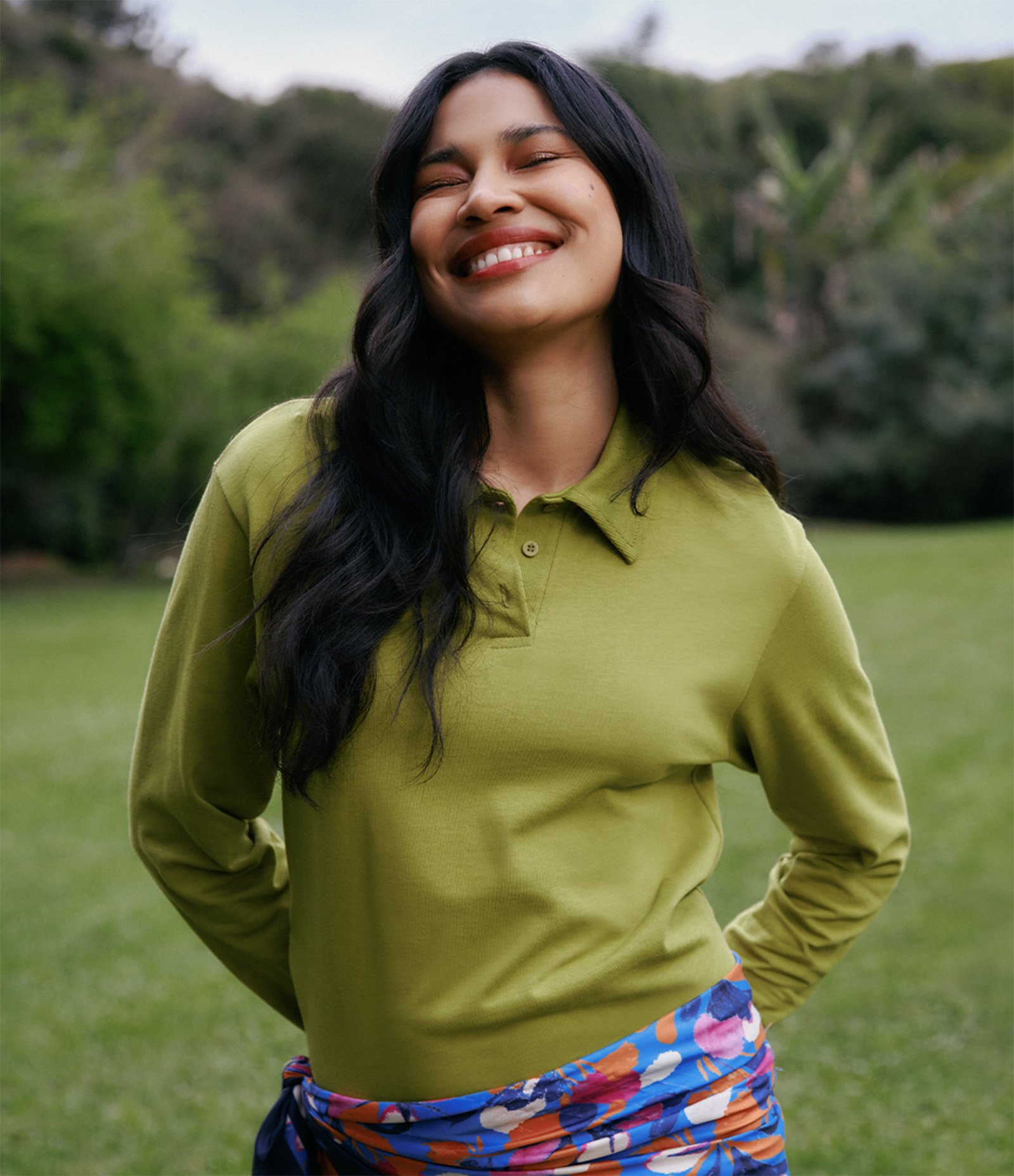 Blusa Texturizada em Algodão com Gola Polo Verde 1