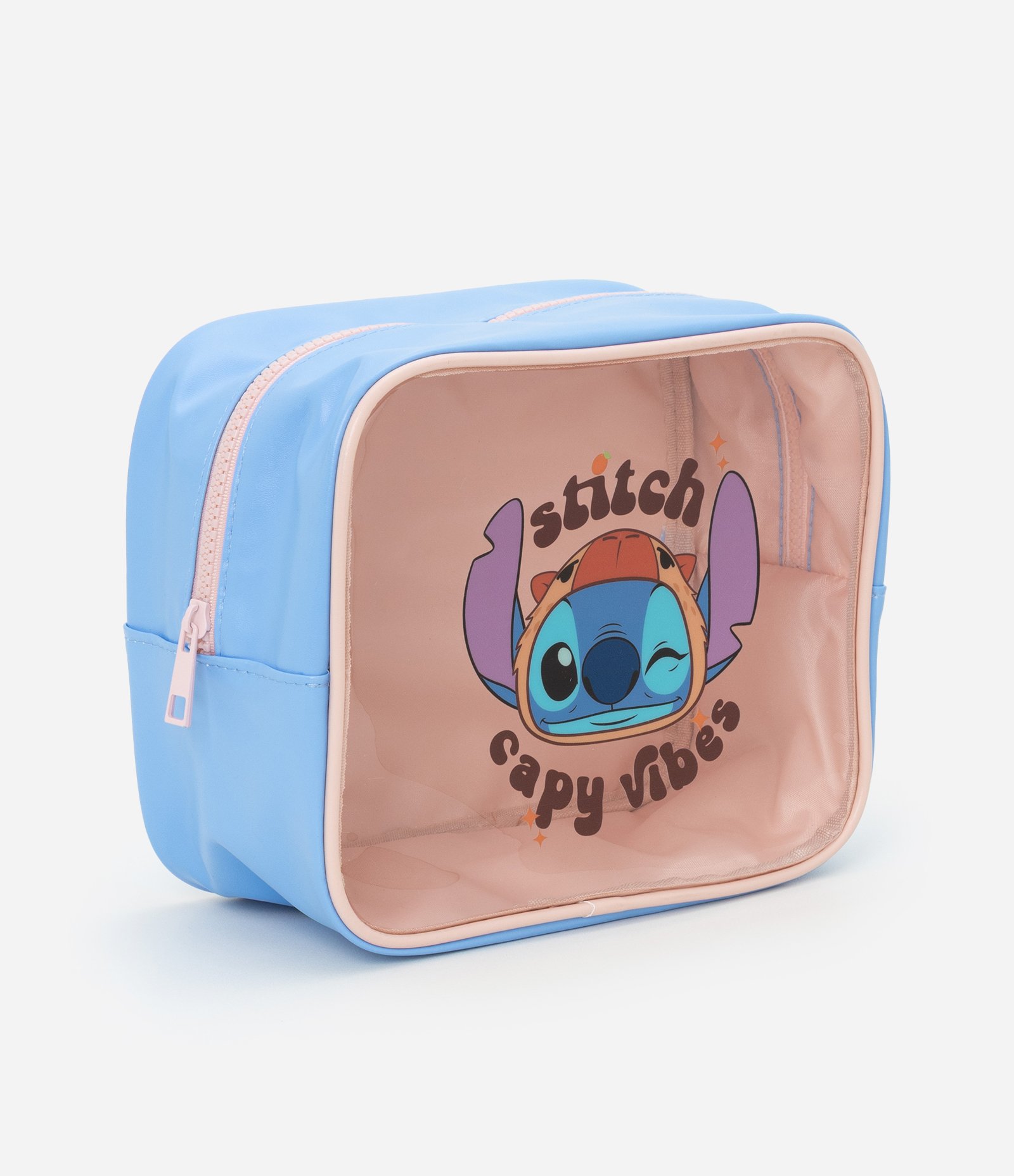 Necessaire em Poliamida Modelo Retangular Grande com Estampa Stitch Capivara Multicores 1