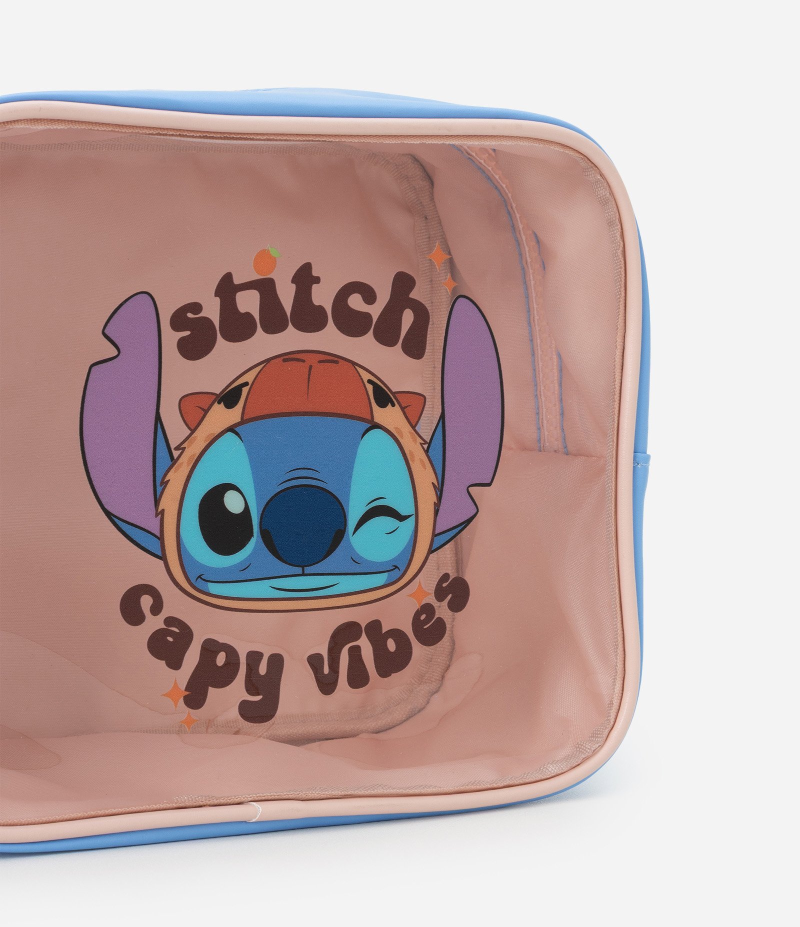 Necessaire em Poliamida Modelo Retangular Grande com Estampa Stitch Capivara Multicores 5