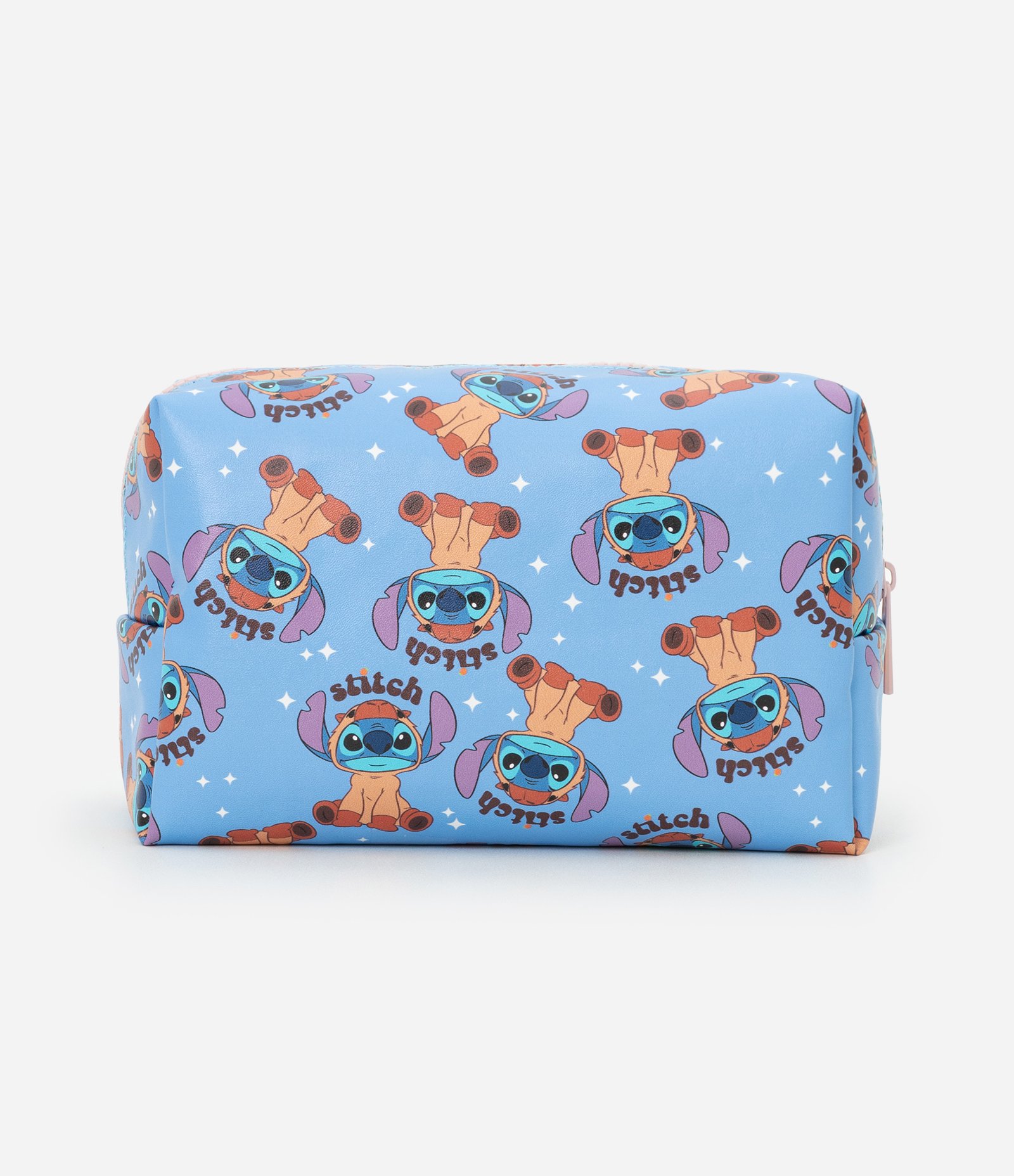 Necessaire Tijolo com Estampa Stitch Capivara Azul 3