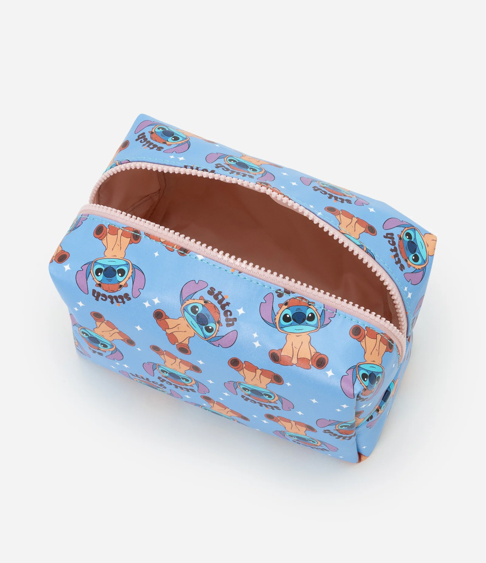 Necessaire Tijolo com Estampa Stitch Capivara Azul 4