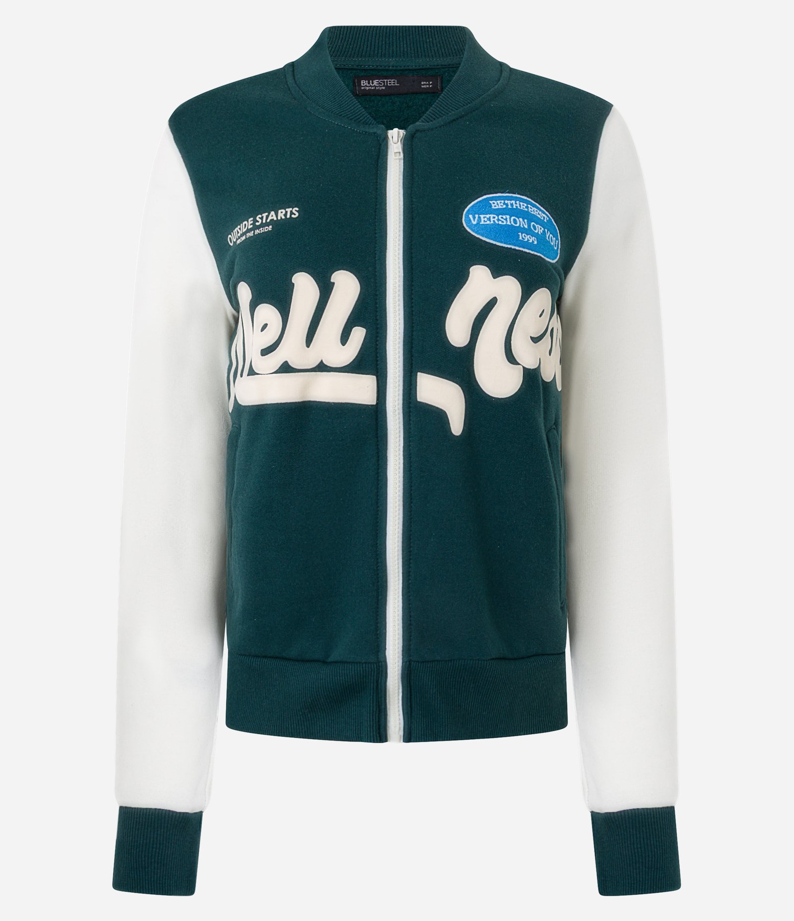 Casaco Slim Aberto em Moletom Quentinho com Estampa Wellness Verde 4