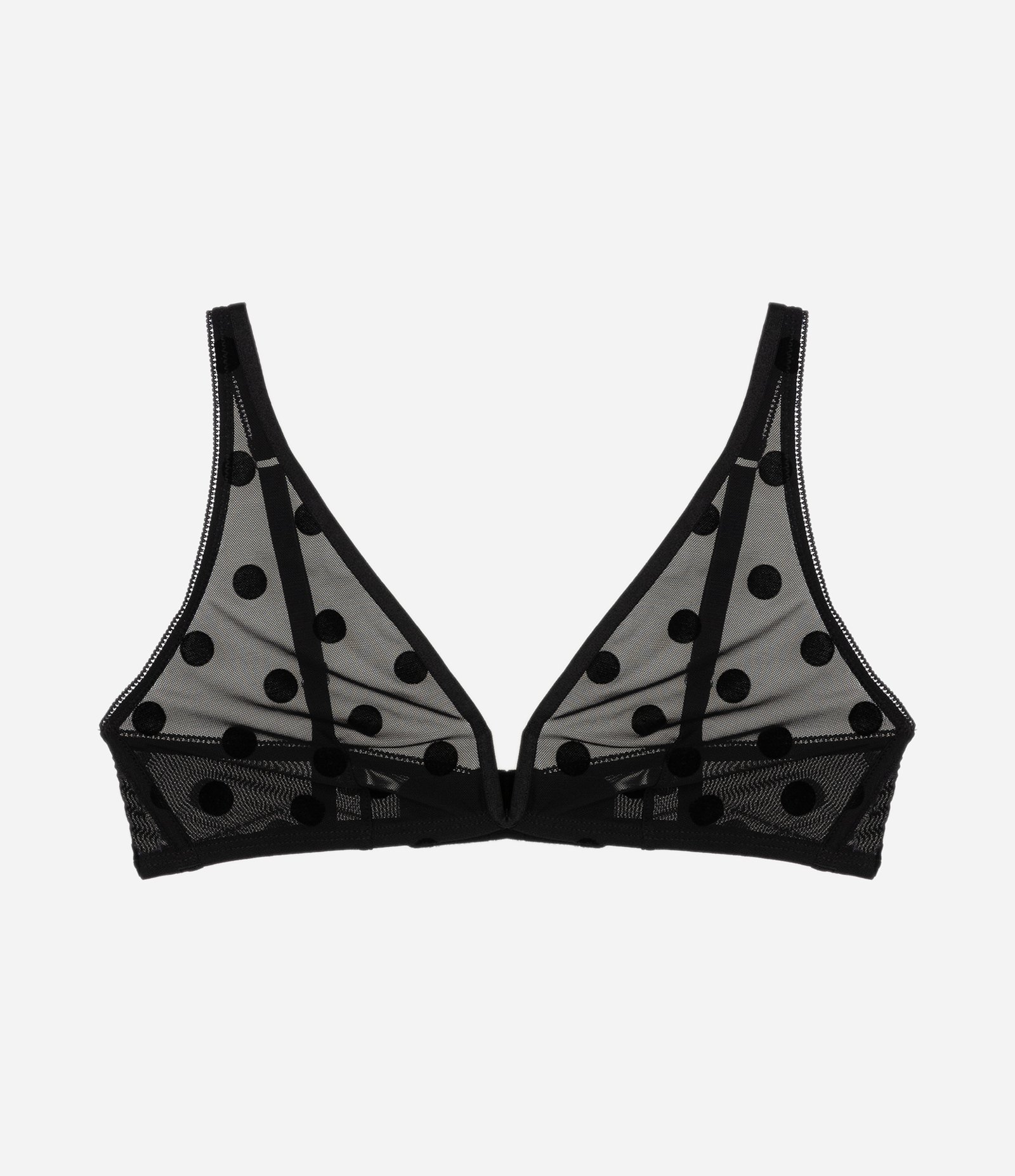 Sutiã Top em Tule com Estampa Poa Preto 8