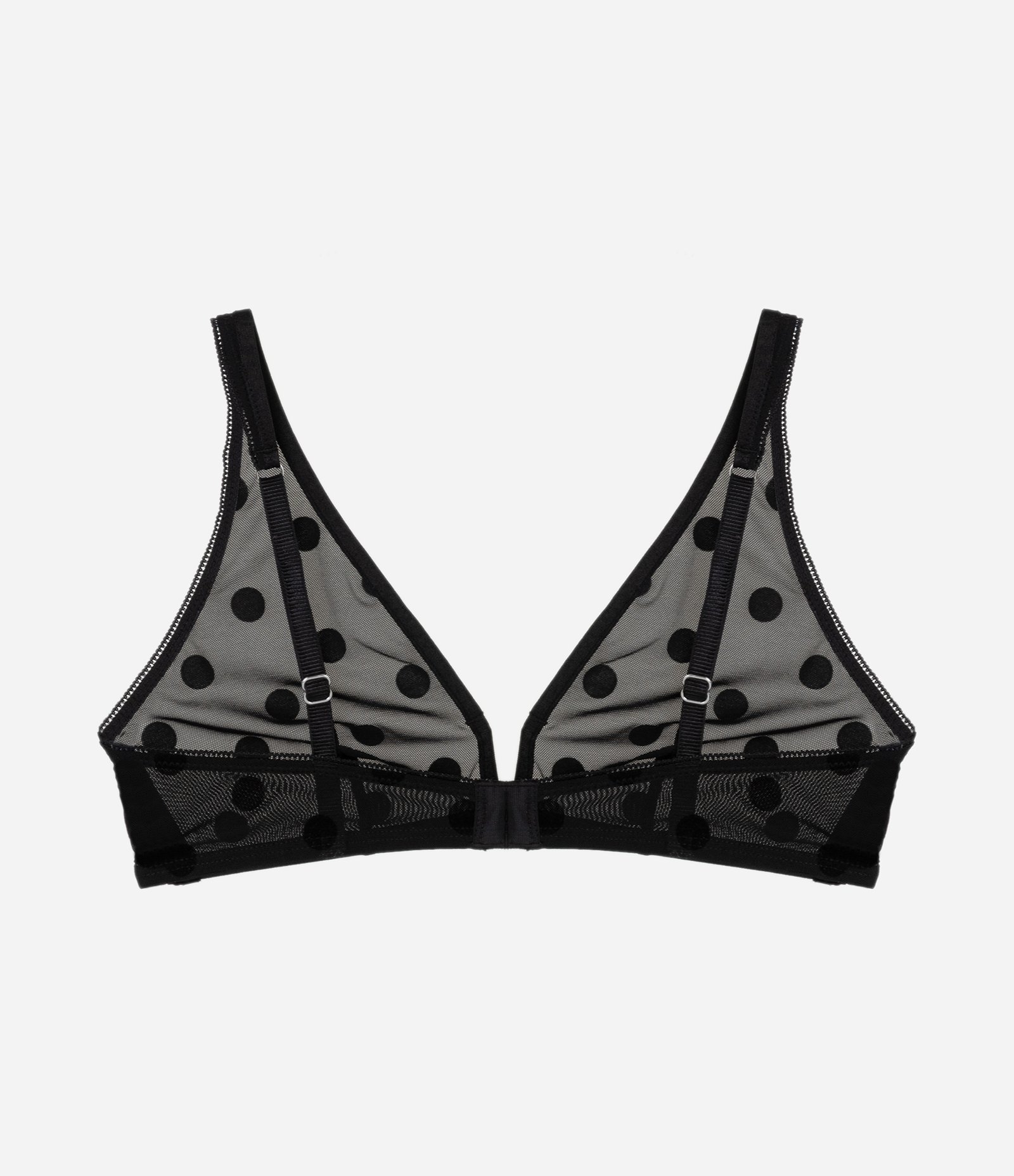 Sutiã Top em Tule com Estampa Poa Preto 9