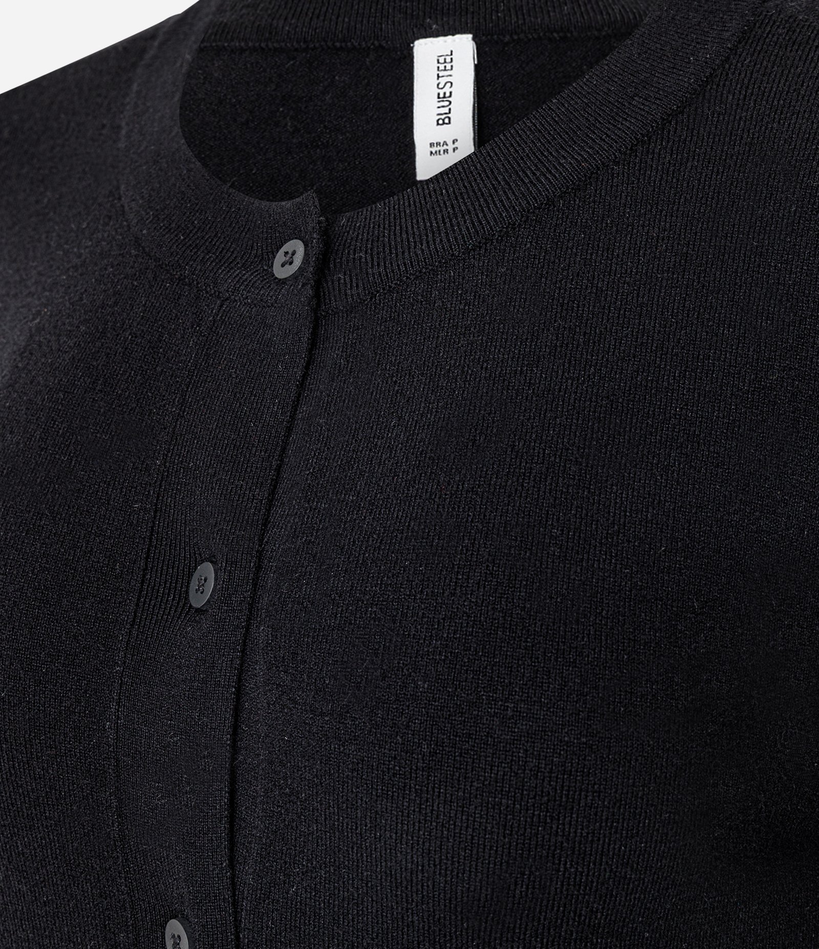 Cardigan Básico em Tricô com Botões e Gola Redonda Preto 4