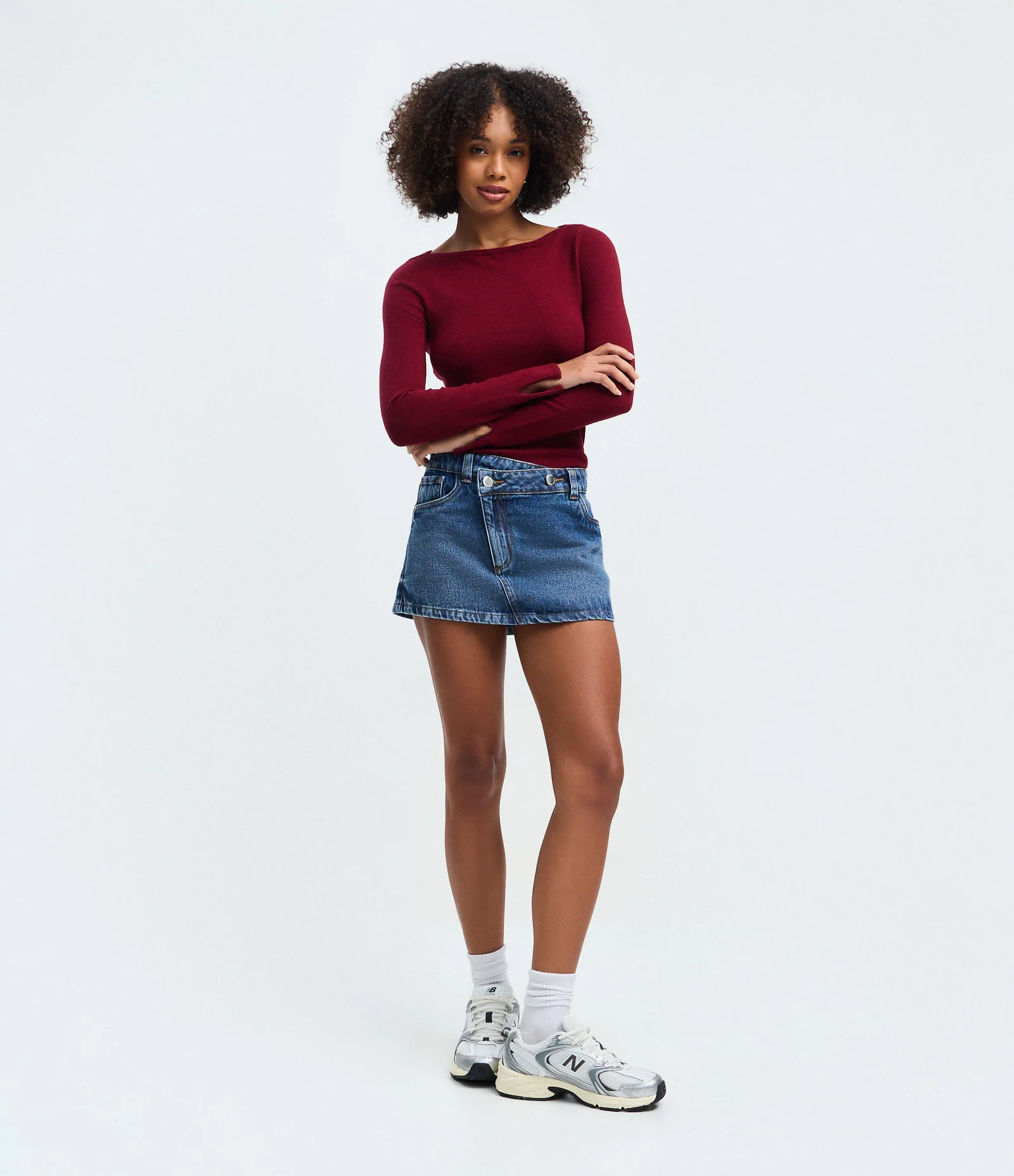 Sueter Tricô em Viscose com Decote Canoa Vermelho 2