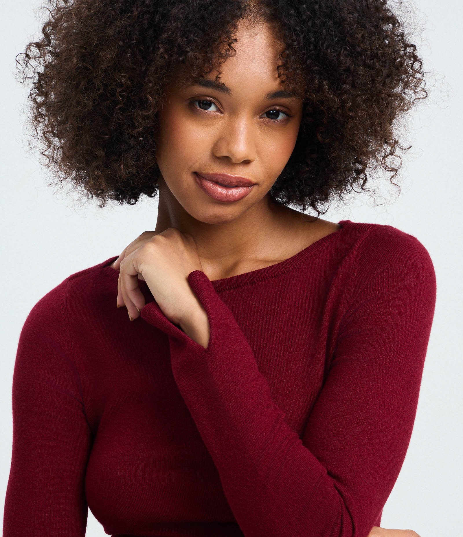 Sueter Tricô em Viscose com Decote Canoa Vermelho 3