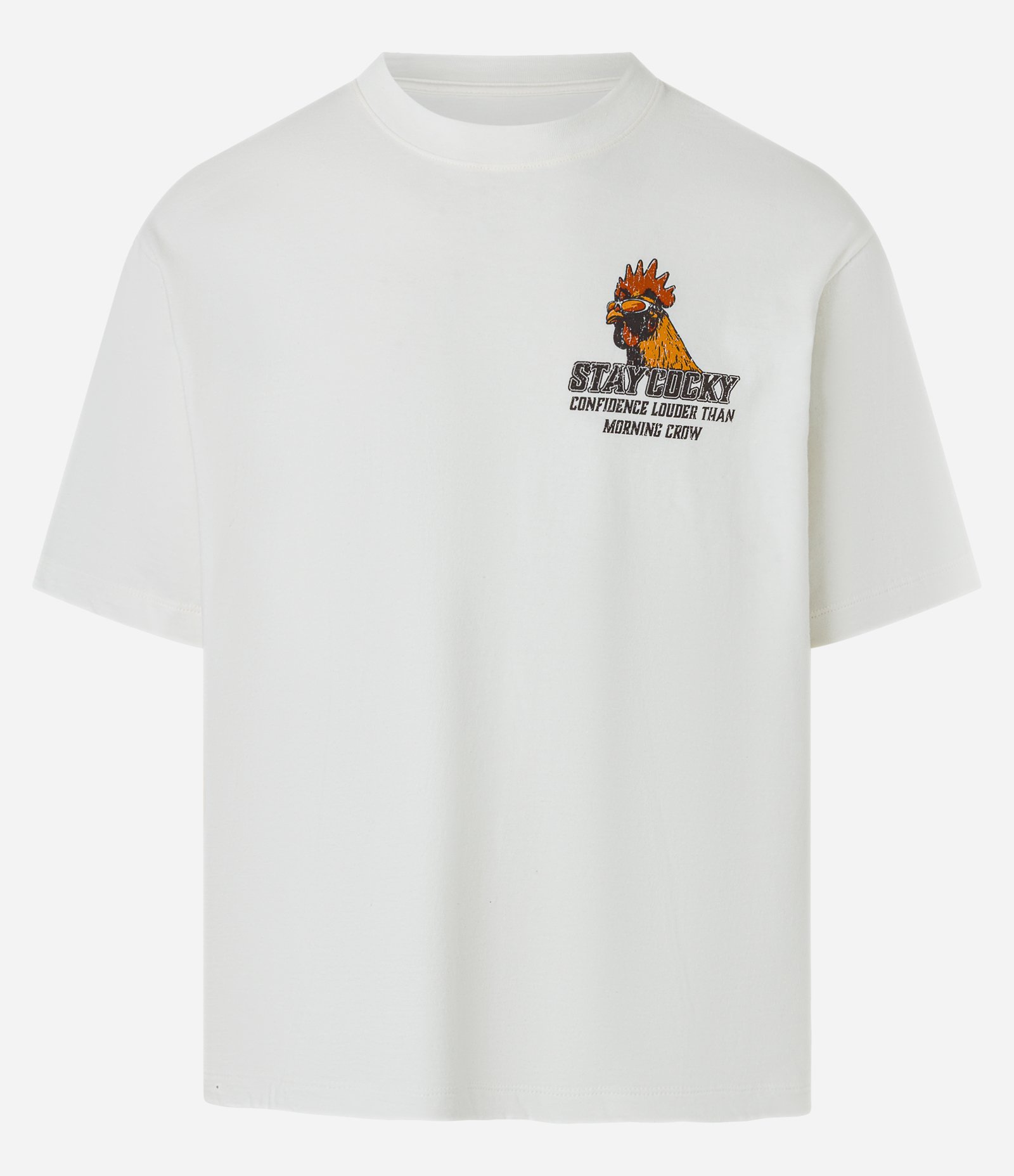 Camiseta Boxy em Algodão com Galo de Tênis Estampado e Lettering Stay Cocky Off White 5