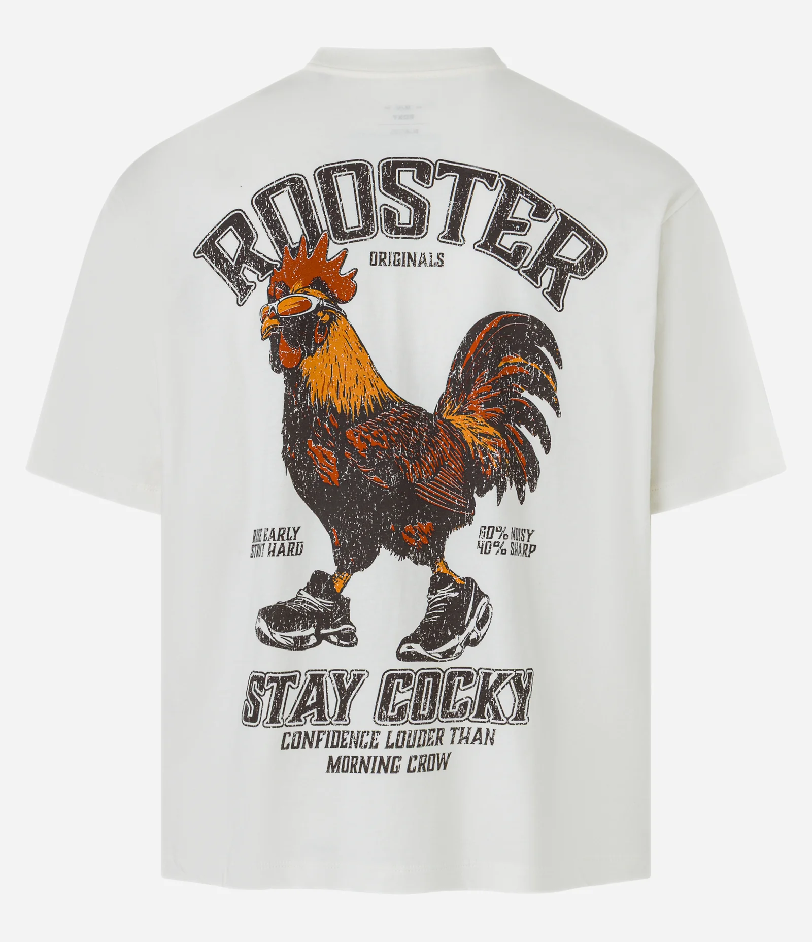 Camiseta Boxy em Algodão com Galo de Tênis Estampado e Lettering Stay Cocky Off White 6