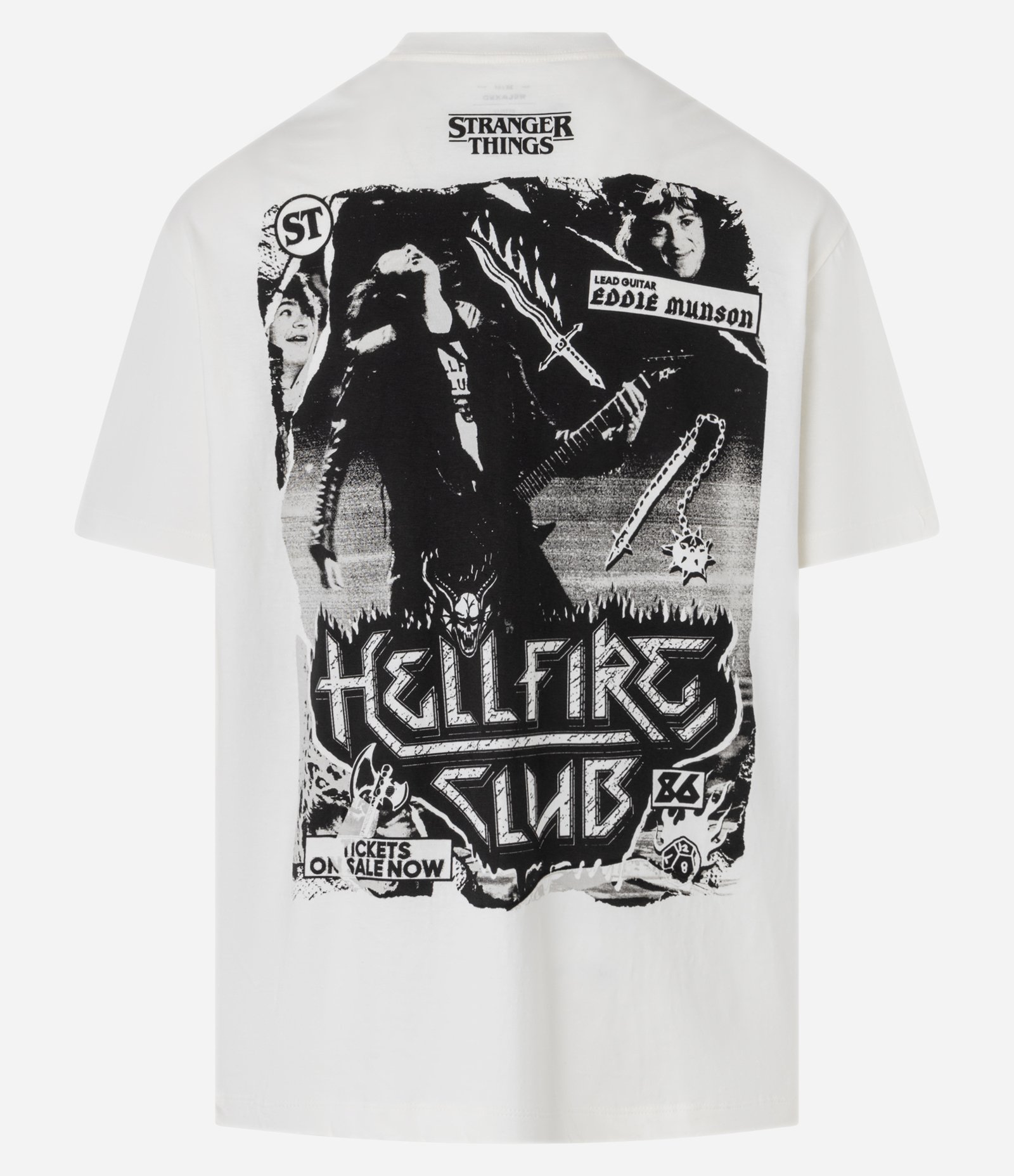 Camiseta Relaxed em Algodão com Estampa e Lettering Stranger Things Branco 6