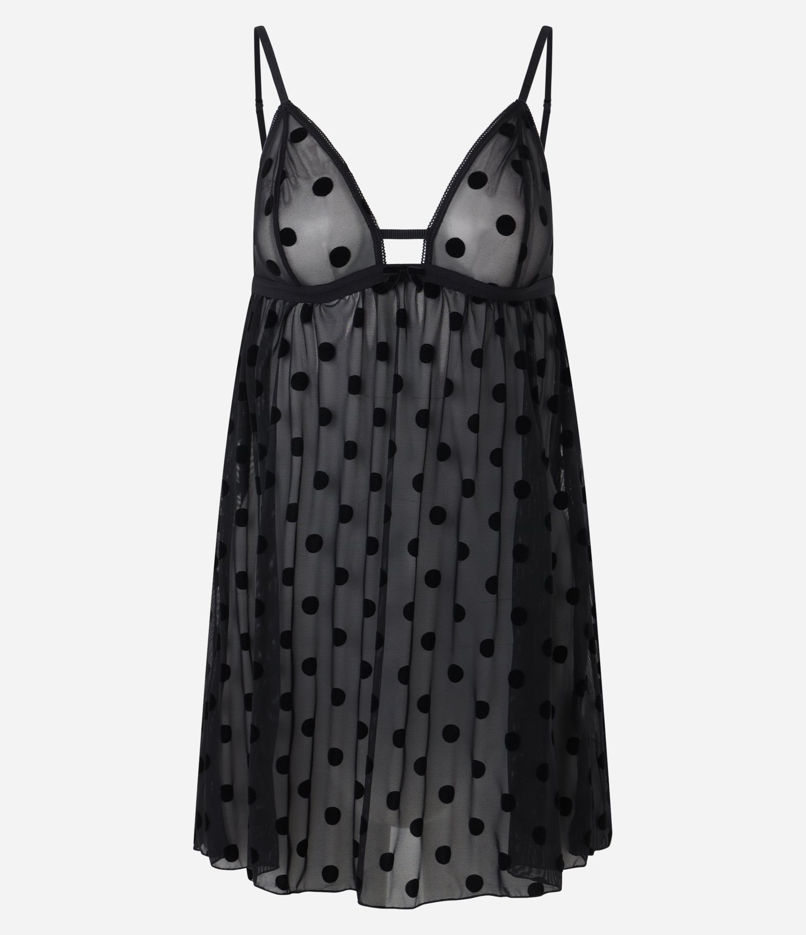 Camisola sem Bojo em Tule Poá Preto 4