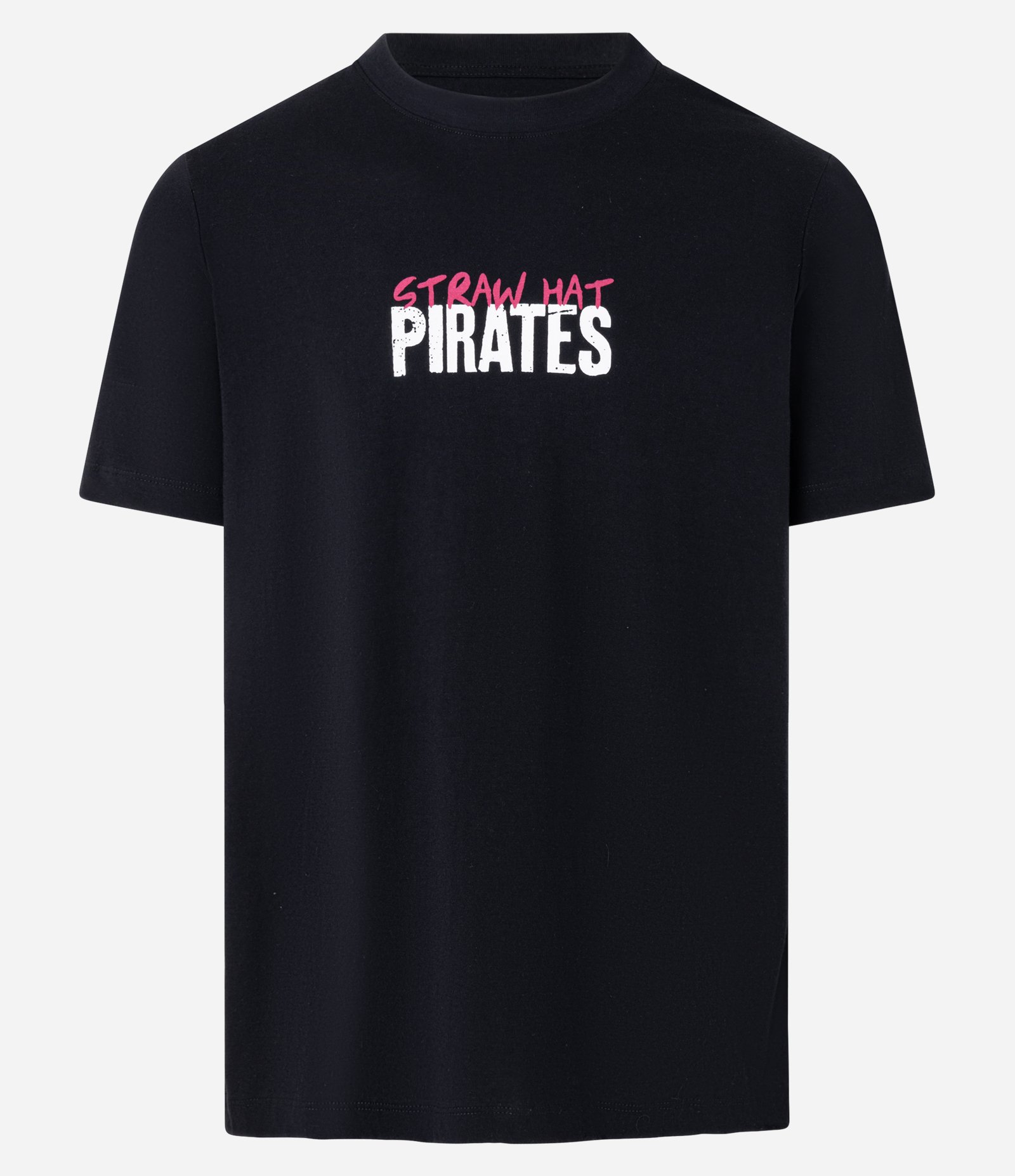 Camiseta Regular em Algodão com Estampa Lettering Straw Hat Pirates One Piece Preto 5