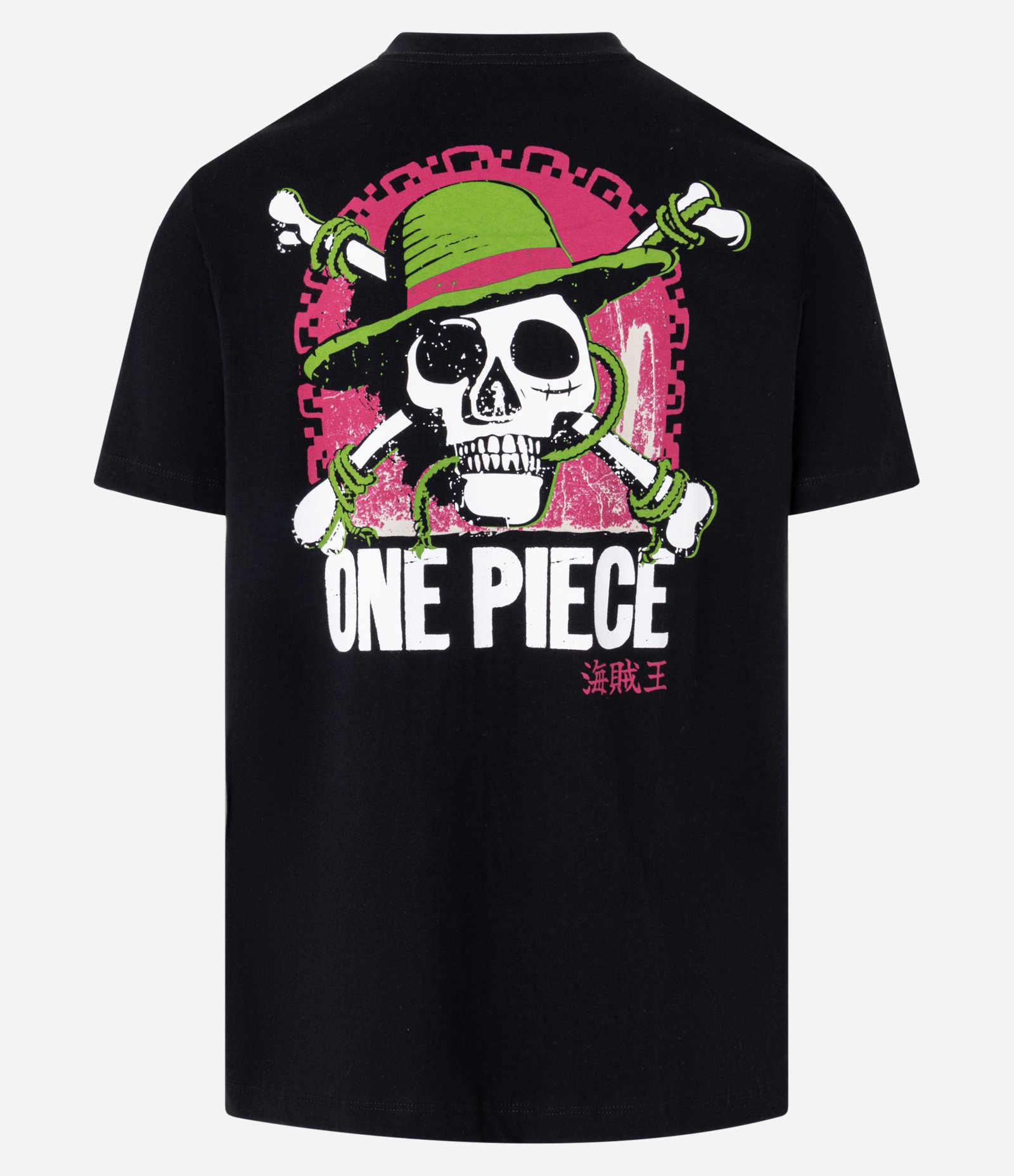 Camiseta Regular em Algodão com Estampa Lettering Straw Hat Pirates One Piece Preto 6