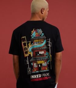 Camiseta Comfort em Algodão com Estampa Lettering Inked